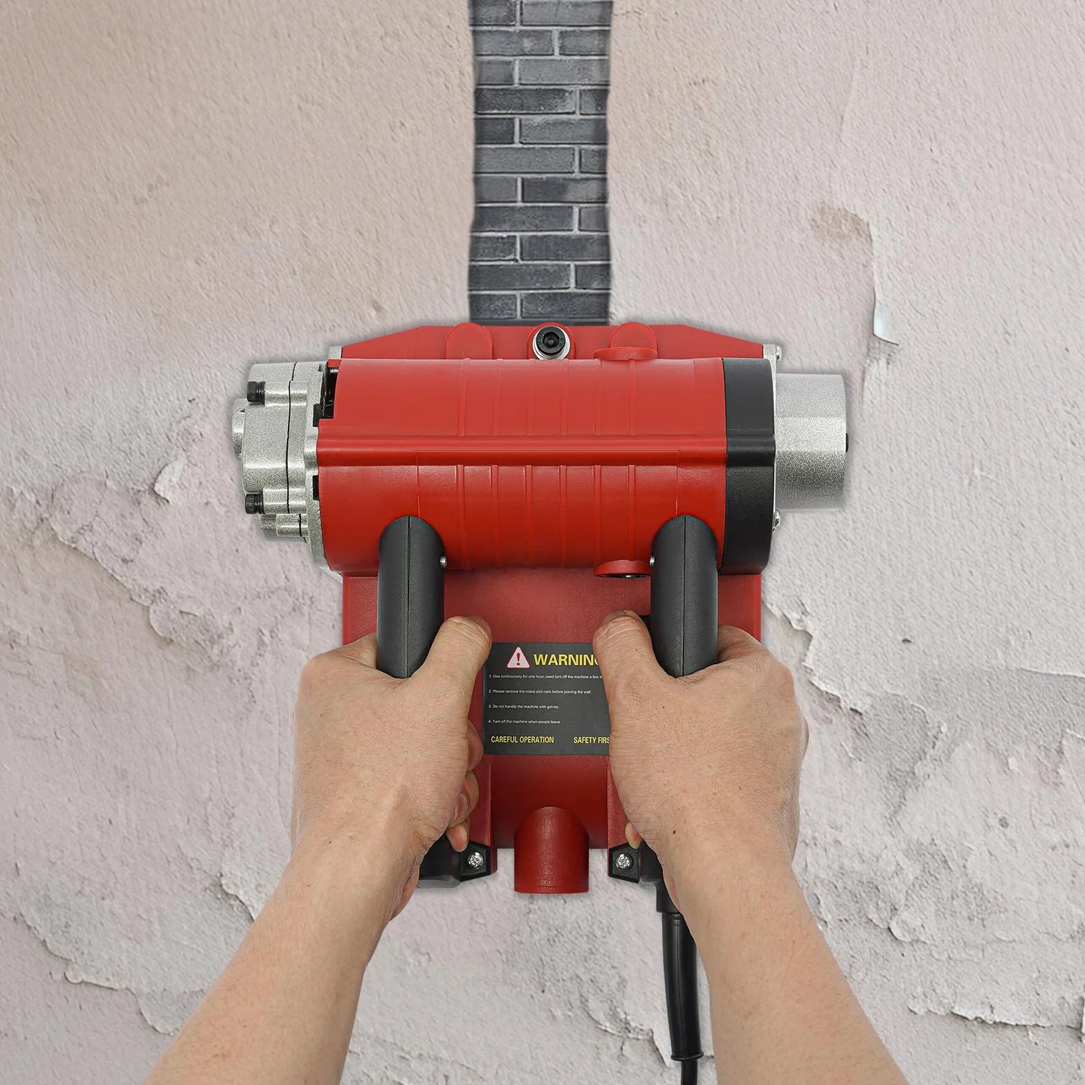 Elektryczna strugarka ścienna, 4580 W, szlifierka do betonu, frezarka ścienna, 3500 obr./min, szerokość strugania 15 cm, z bocznym ostrzem i torbą do przenoszenia, do ścian cementowych, malowanych