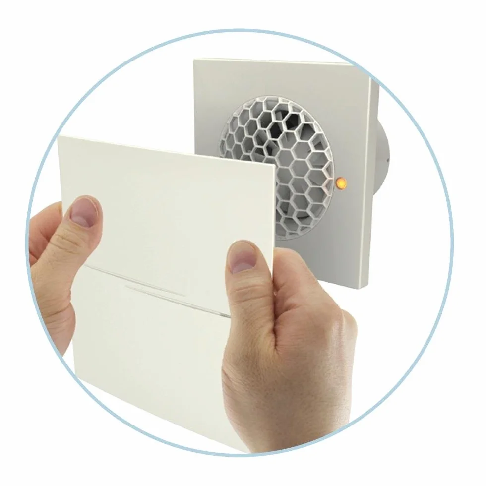 Wentylator / wentylator łazienkowy / oryginalny VENTS 100 QUIET-STYLE STANDARD / bardzo cichy 24/26 dB (A) / 100 mm / 90 / 99 m³/h / 7,5 W energooszczędny / łożysko kulkowe / amortyzator / klapa