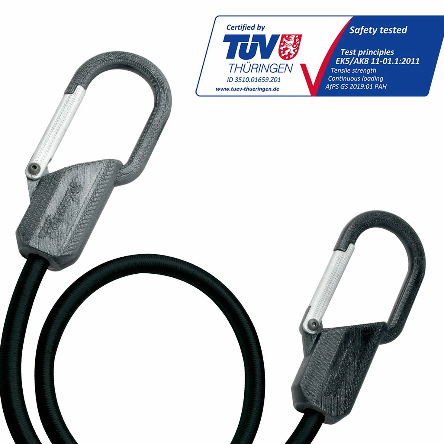Master Lock 3205EURDAT gumowa linka napinająca z karabińczykiem [linka napinająca o długości 80 cm] [hak zabezpieczający klipsy] – idealna na kemping