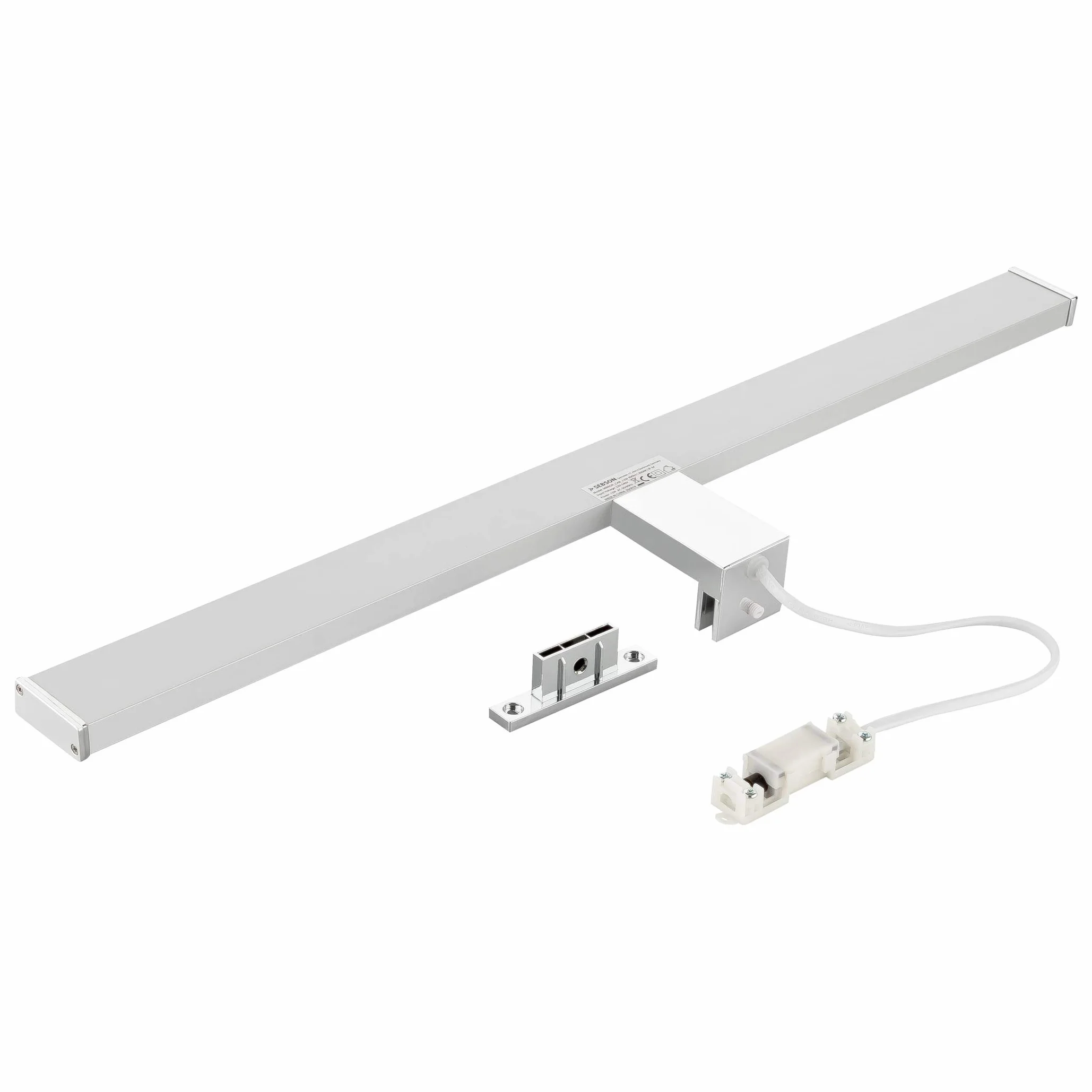 SEBSON Lampa LED do lustra 60 cm, łazienka IP44, lampa montażowa + lampa zaciskowa, neutralna biel 4000 K, 600 x 108 x 44 mm, 12 W, 900 lm, aluminium, oświetlenie do makijażu