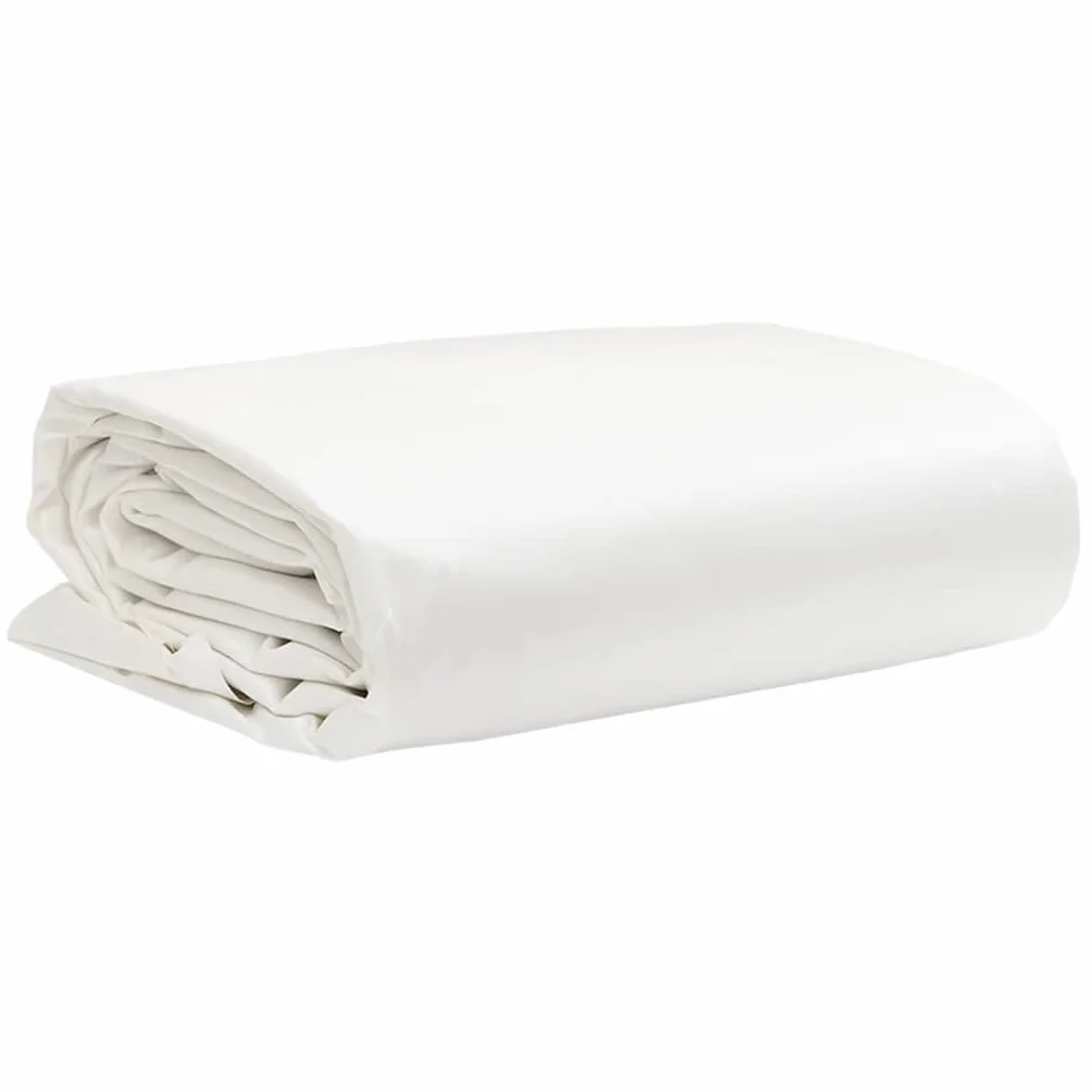 Plandeka okryciowa biała, 1,5 x 20 m, 650 g/m², płótno z powłoką PCW, odporna na rozerwanie, wodoszczelna, odporna na działanie promieni UV, z oczkami, do ogrodu, na plac budowy, na kemping