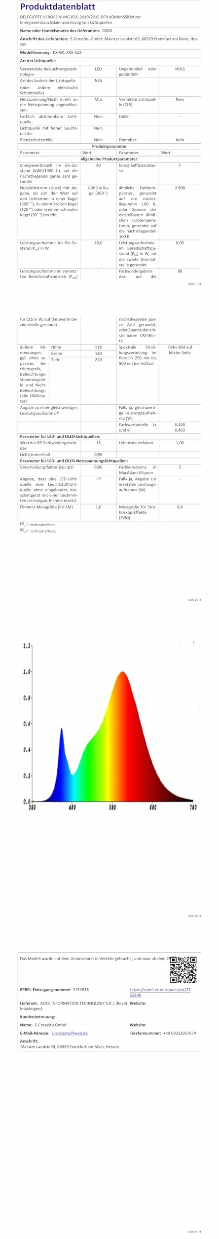 Zewnętrzna lampa ścienna 40 W, obracana o 350°, biała lampa zewnętrzna 4000 lm, naturalna wodoodporna IP65