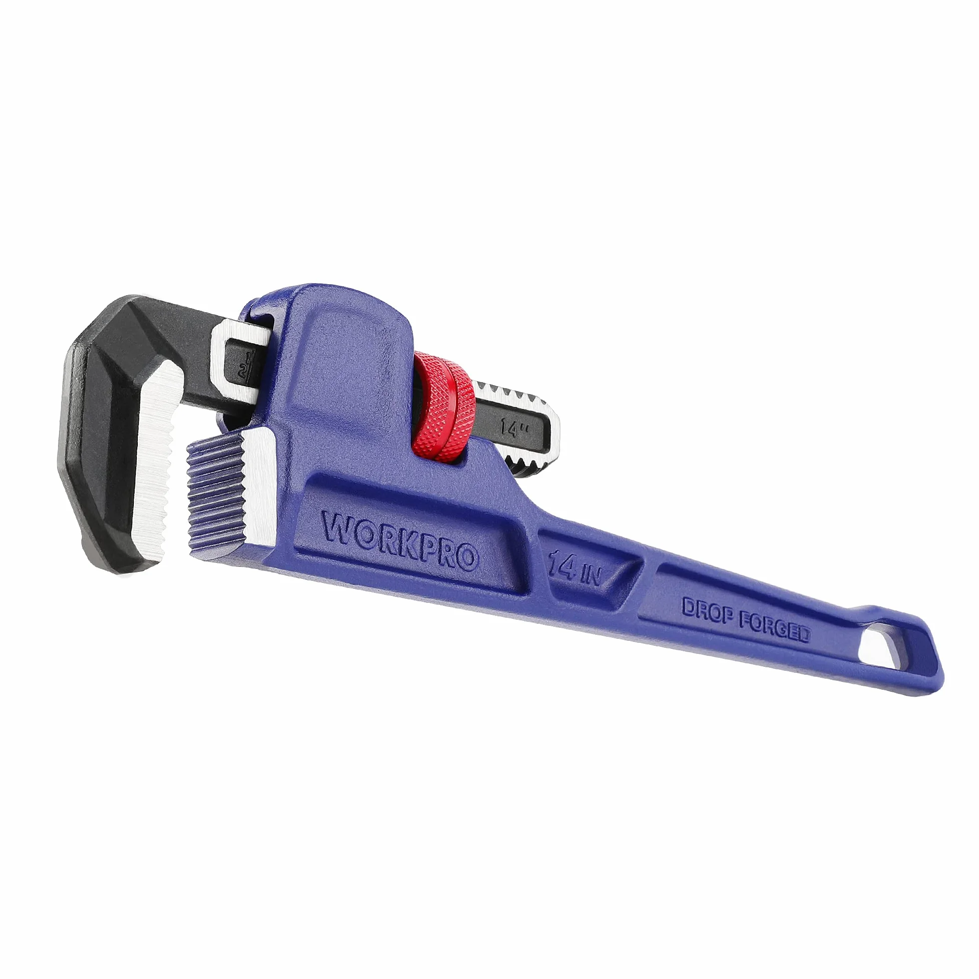 WORKPRO 14 cali / 350 mm kuty matrycowo wytrzymały prosty klucz hydrauliczny, regulowany klucz do rur z dużą szerokością szczęki (maks. 70 mm) i skalami
