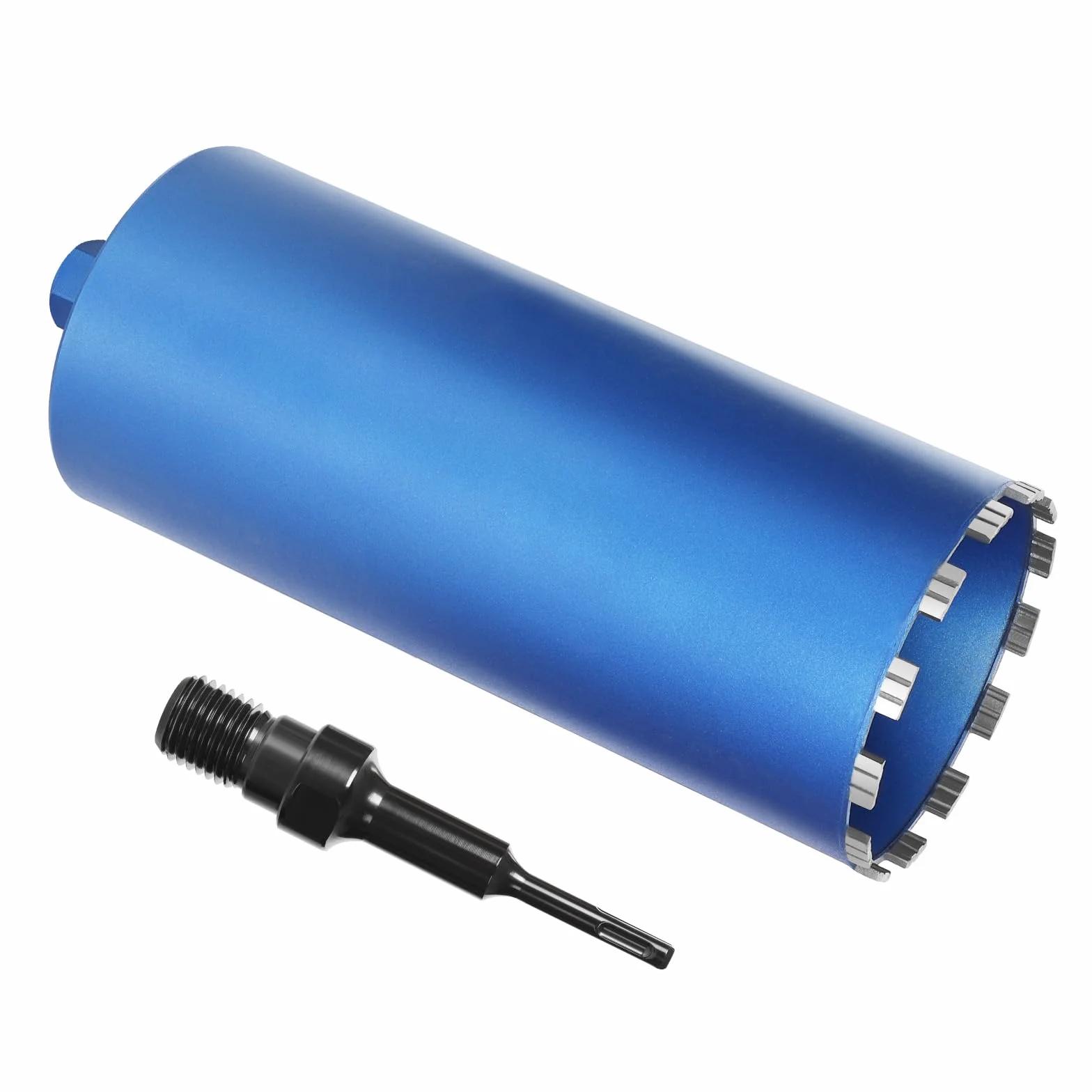 Diamentowa koronka wiertnicza wiertło rdzeniowe do wiertarki rdzeniowej z turbo, w zestawie SDS-Plus, 1 1/4", Ø 200 mm, długość całkowita 460 mm, wiertło do puszek na mokro i na sucho koronka