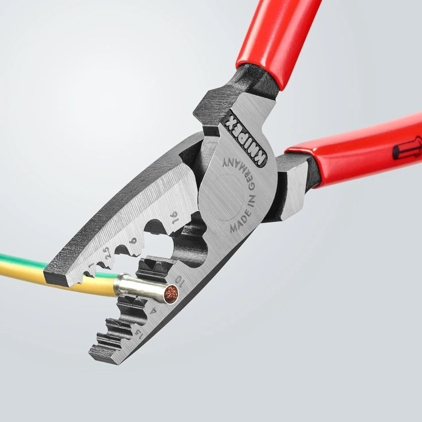 KNIPEX Szczypce do zagniatania tulejek kablowych z tworzywa sztucznego, powlekane 180 mm, 97 71 180