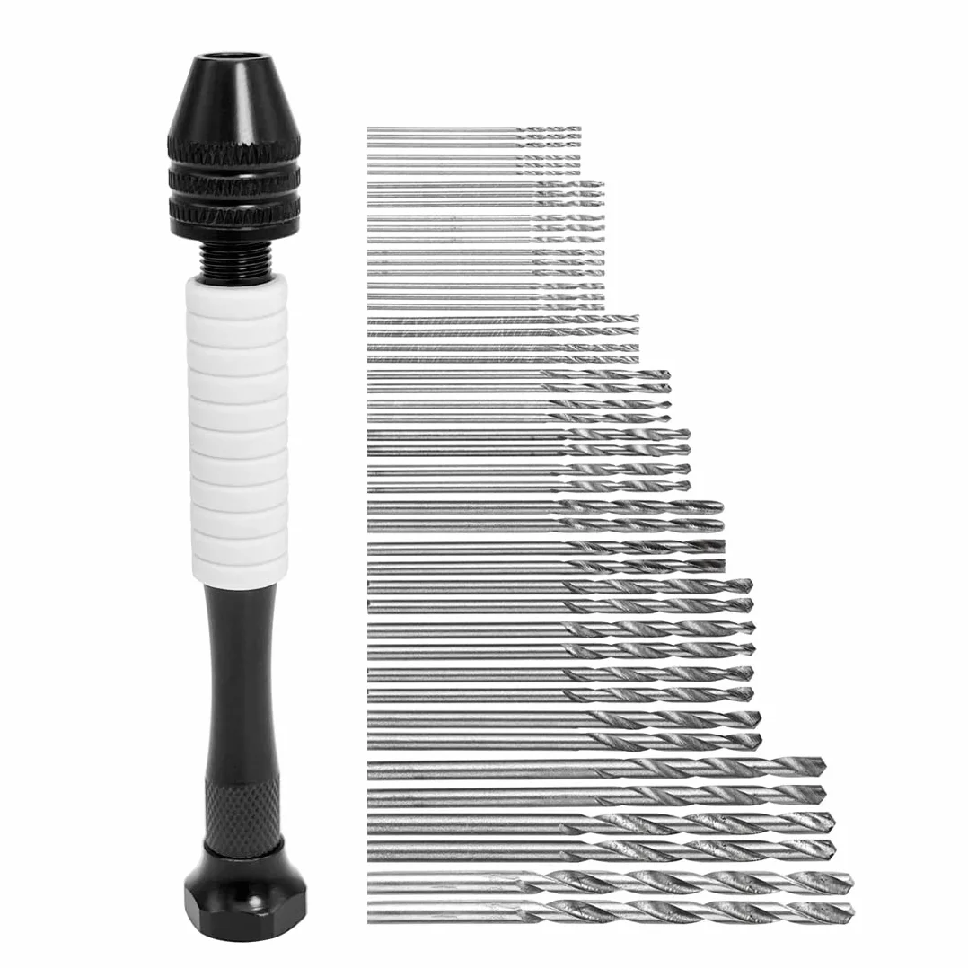 Precyzyjne wiertło ręczne Pin Vise, wiertło ręczne z 48 sztukami mini wiertła spiralne, wiertła mikrobit do żywicy, drewna, do prac DIY