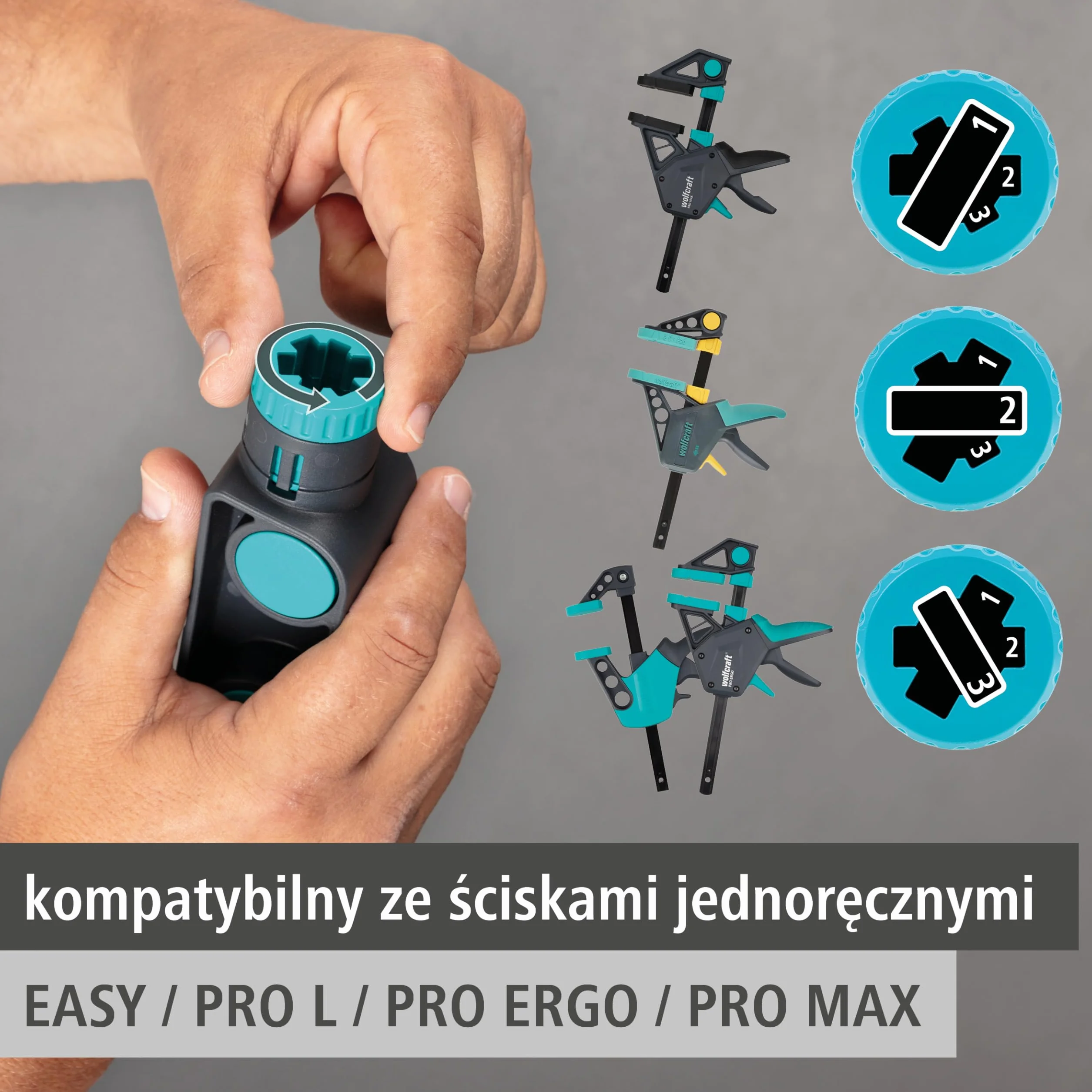 wolfcraft Zestaw łączników zaciskowych jednoręcznych, 2-częściowy I 8664060 I do łączenia zacisków jednoręcznych - do dużych rozpiętości do 200 cm