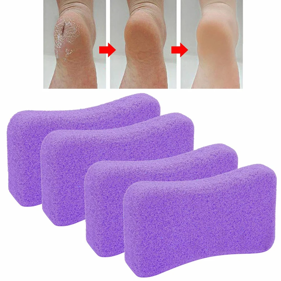 Pumeks do stóp 4 sztuki Peeling z kamienia kalusa Usuwanie twardej skóry Pedicure Scrubber fioletowy
