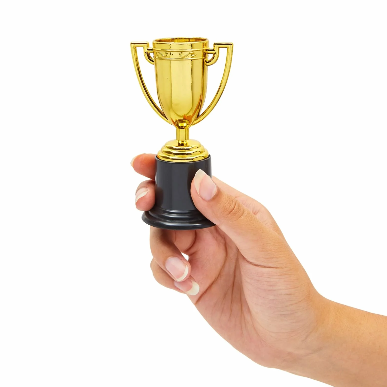 Juvale Trofea nagrody - 24-pak plastikowe złote puchary kubki na turnieje sportowe, konkursy, imprezy, 5 x 10 x 5 cm