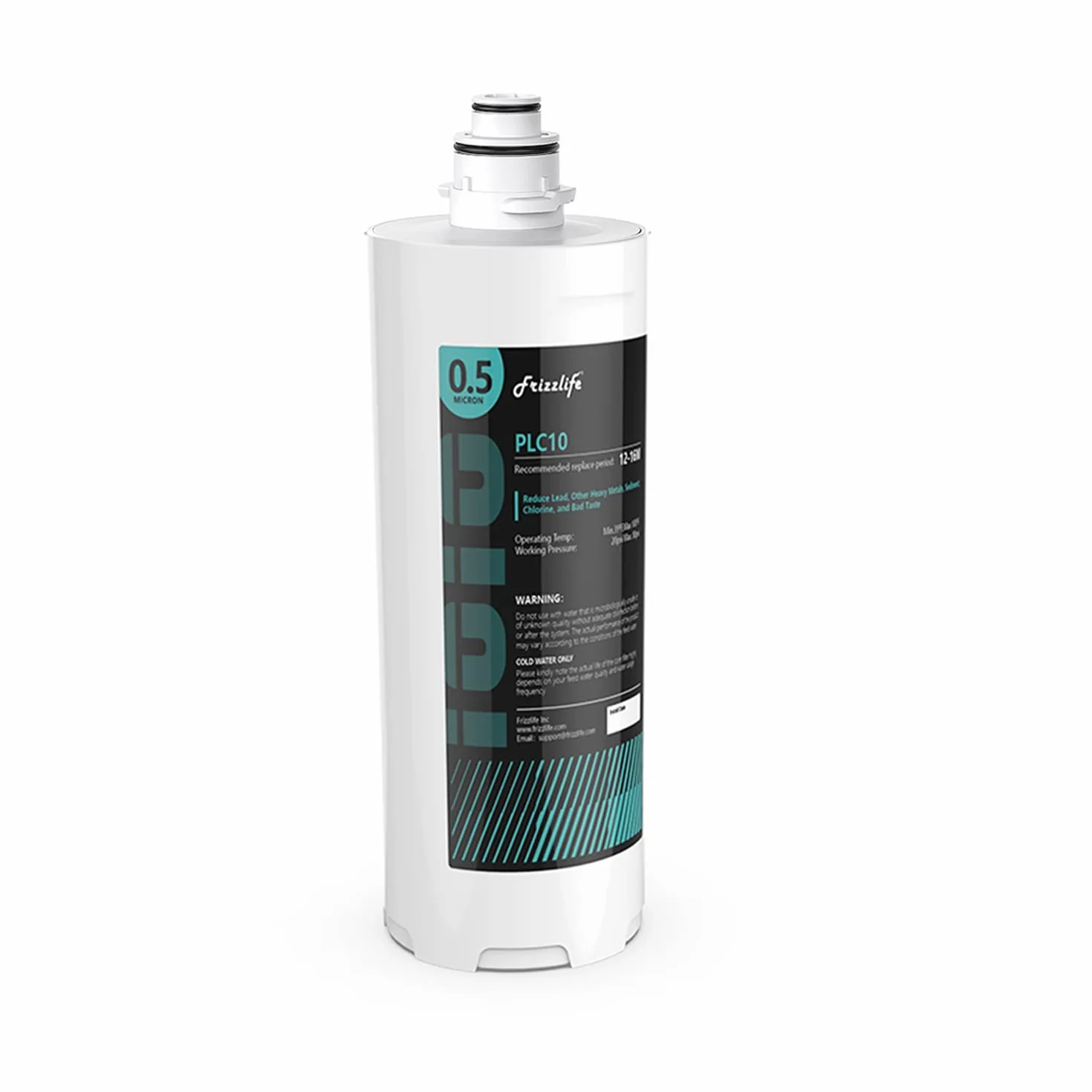 Frizzlife SW10-HF zestaw zamiennej obudowy z wkładem filtrującym PLC10 wewnątrz - do systemów filtrów wody pod zlewem SW10 i SW10F