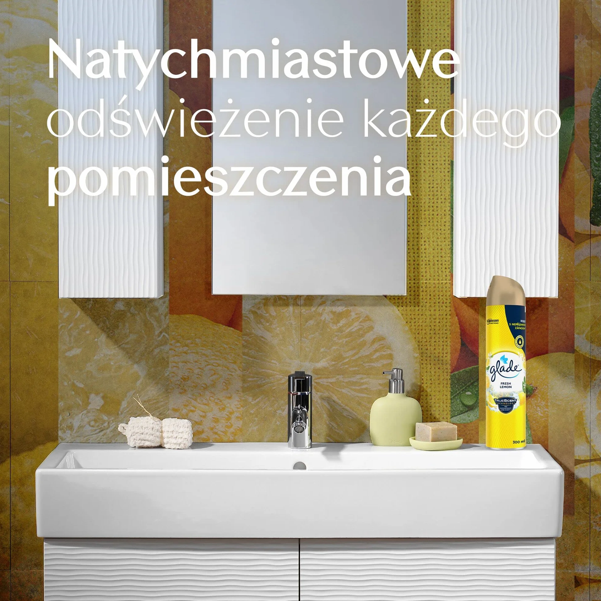 Glade Fresh Lemon odświeżacz powietrza w aerozolu o zapachu cytrusowym