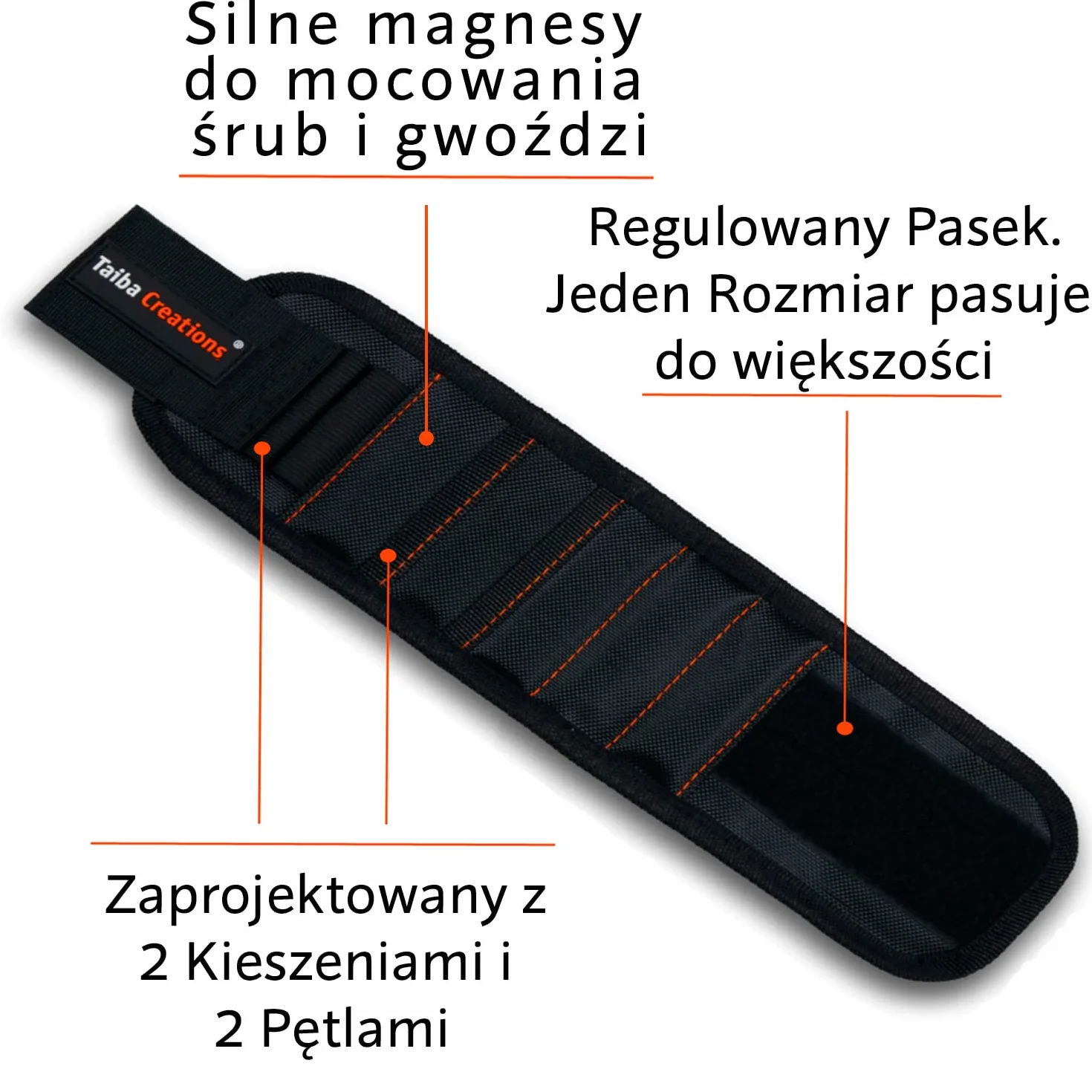 Prezent dla mężczyzny, opaska narzędziowa, magnetyczna dla rzemieślników 2025, w zestawie teleskopowa latarka magnetyczna i ołówek do trzymania śrub i gwoździ. Prezent na Dzień Ojca, Dzień Mężczyzny