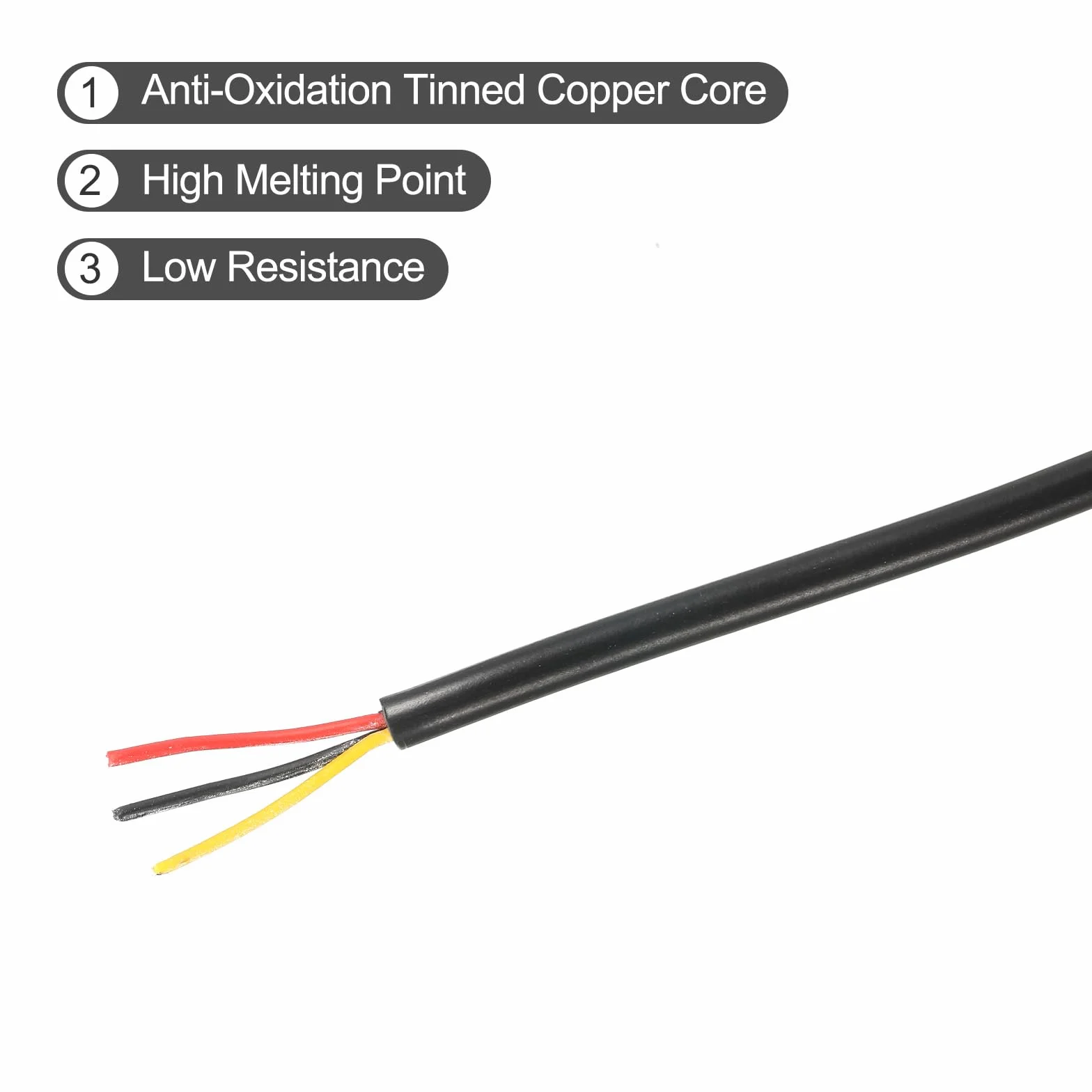 QUARKZMAN 26AWG kabel elektryczny 3 przewody LED oświetlenie kabel ocynkowany miedziany 5m niskie napięcie obudowa PVC elastyczny przedłużacz czarny do taśm LED lamp oświetleniowych