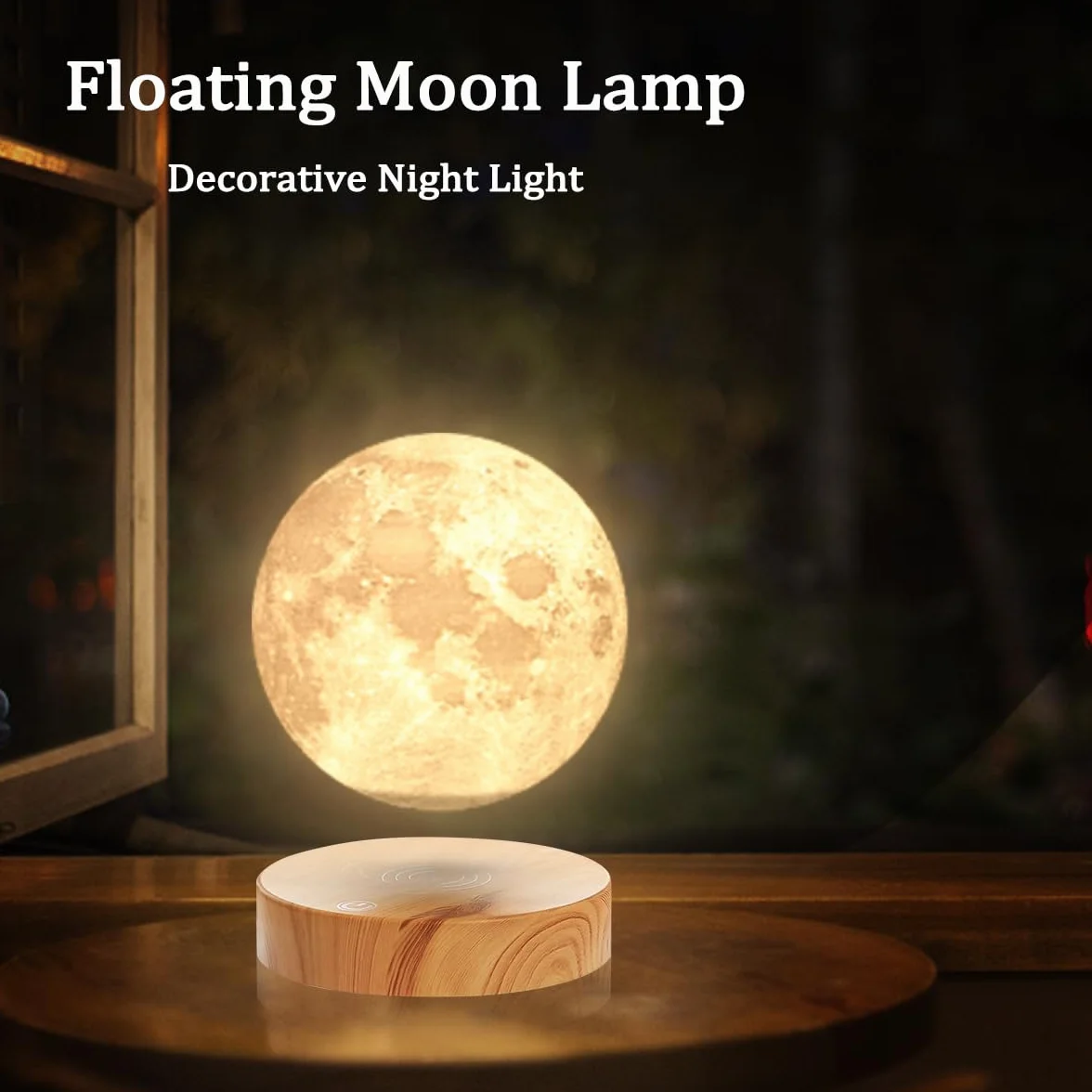 Lewitująca lampa księżycowa, swobodnie pływająca i obracająca się w powietrzu z drukowaną 3D lampą księżycową LED ma 20 trybów dla unikalnych prezentów, dekoracji pokoju, lampki nocnej