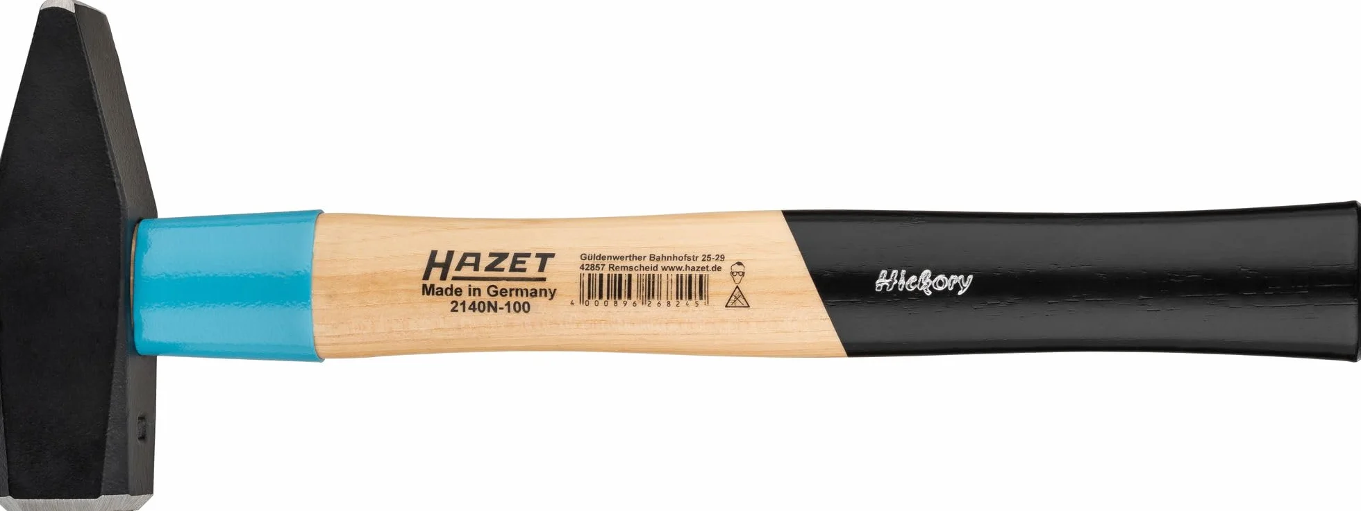 HAZET Młotek ślusarski BluGuard 2140N-100, długość 360 mm, głowica młotka 1000 g, ze śrubą klinową dla najwyższego bezpieczeństwa, wysokiej jakości stal i ergonomiczny uchwyt