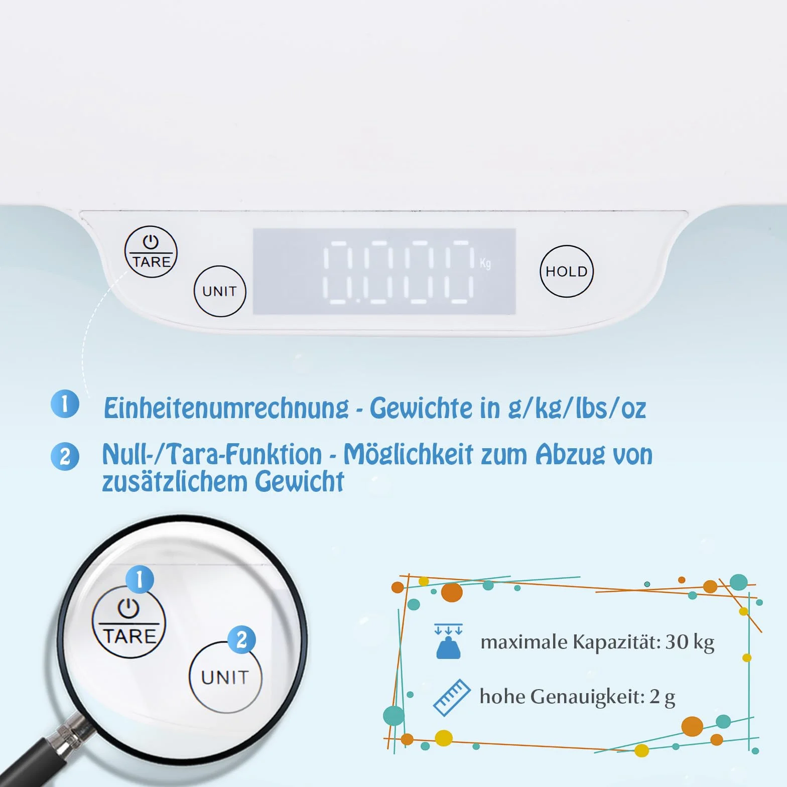 GOPLUS Cyfrowa waga dla niemowląt, inteligentna waga dla dzieci z Bluetooth i aplikacją, funkcje uchwytu i tarowania, wyświetlacz LED, wielofunkcyjna waga dla zwierząt domowych, waga do karmienia dla