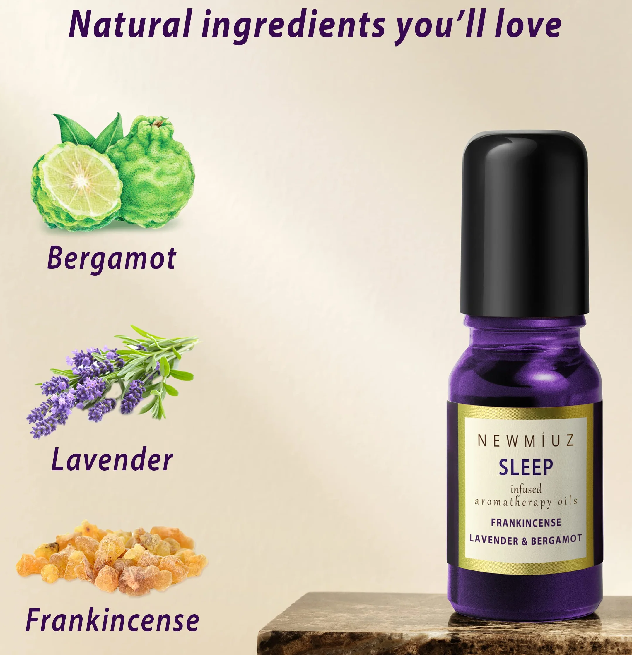 Sleep Roll On Essential Oil Anti Stress Calming Aromatherapy Stick Lavender Bergamot Frankincense Relaxation Stress Gifts for Women