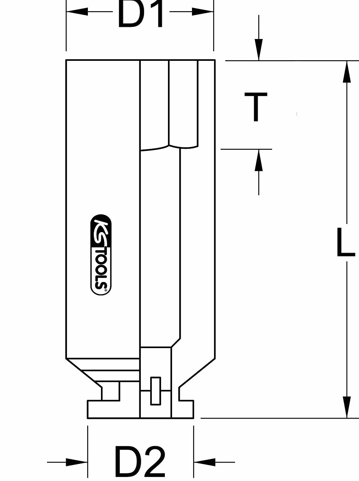 KS Tools 460.4504 3/4" Nasadka udarowa z końcówką czworokątną, 21 mm