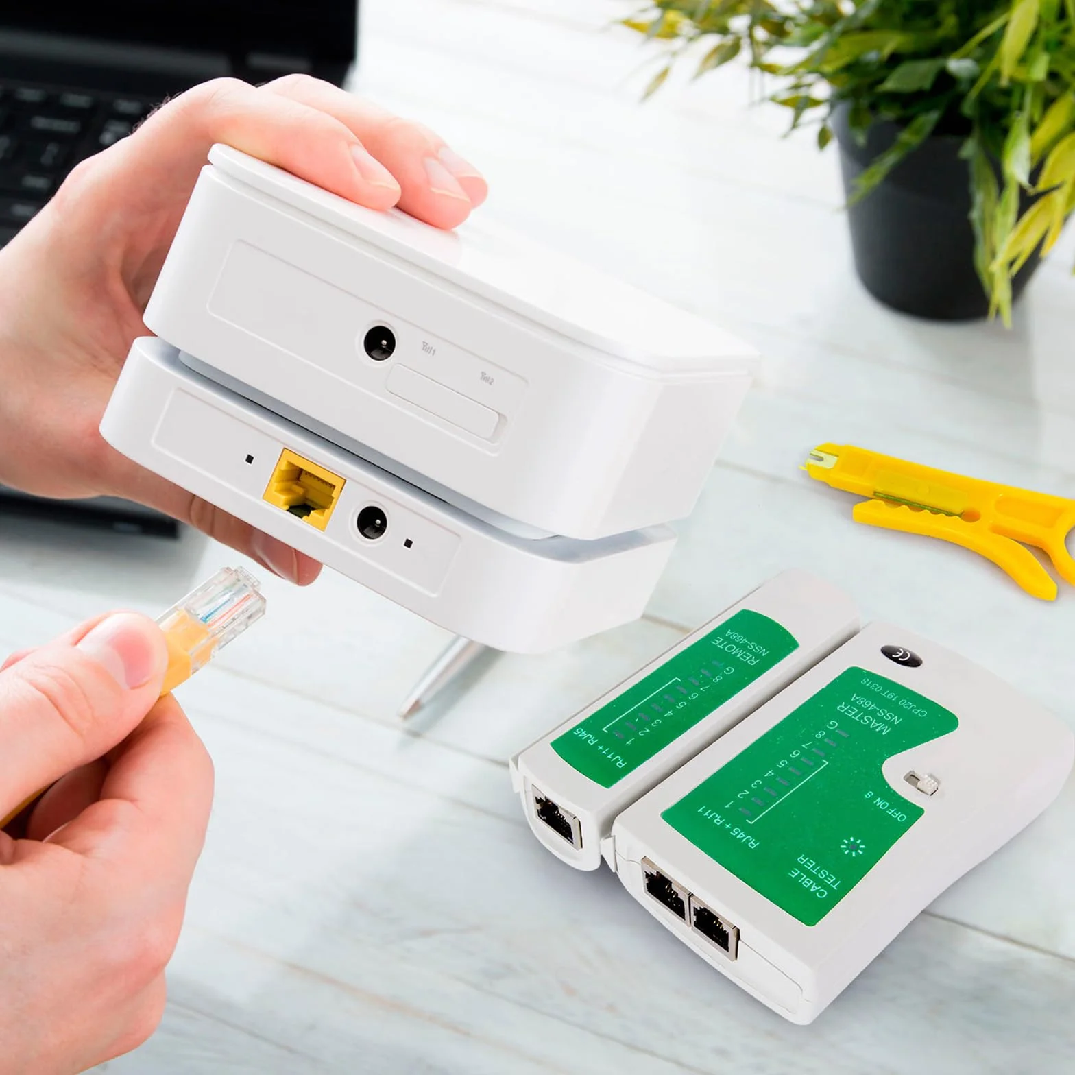 SGILE Zestaw Narzędzi do Zaciskania RJ45 Cat5 Cat6 Cat7