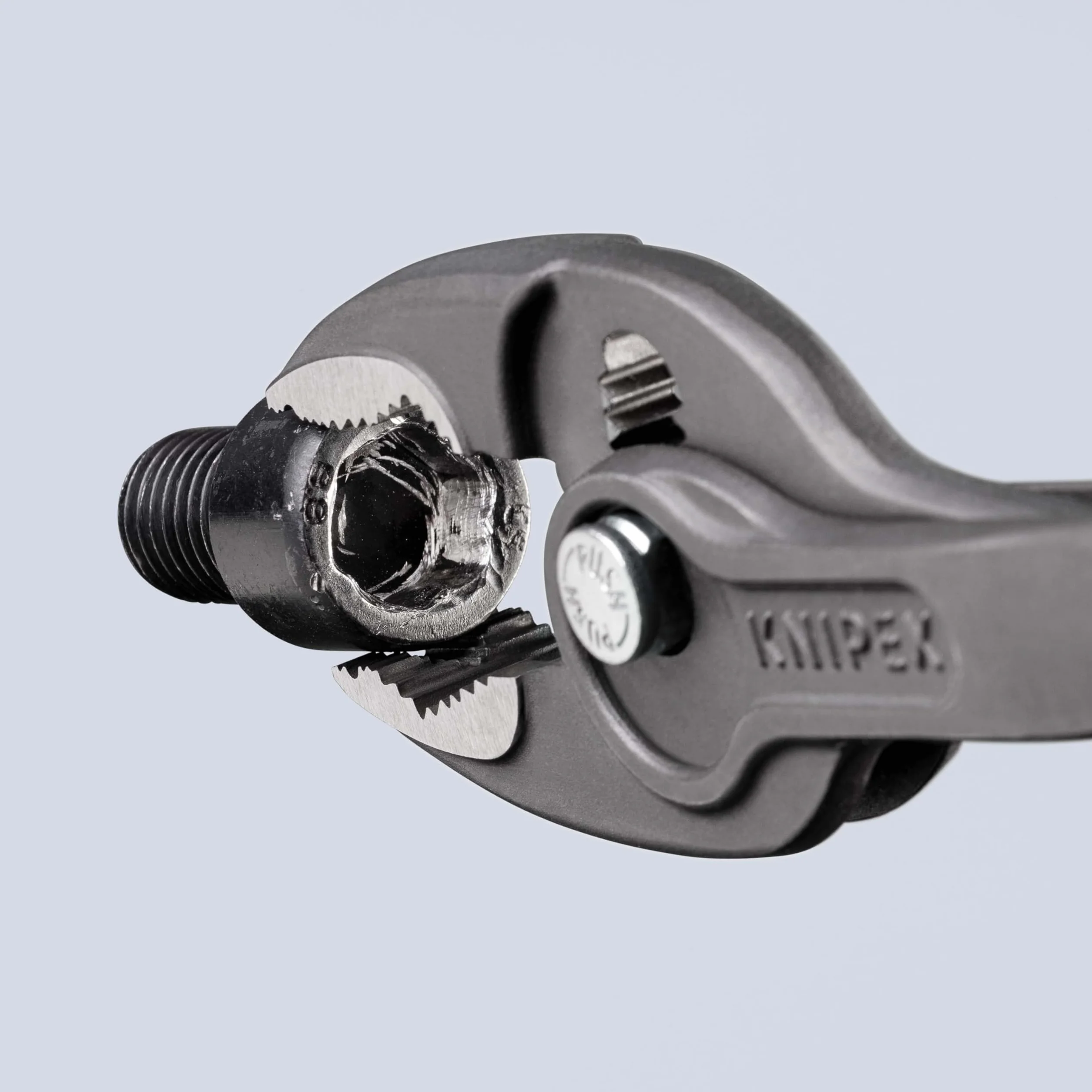 KNIPEX TwinGrip szczypce z funkcją chwytu od czoła i z boku w opakowaniu z zawieszką fosforanowana, szara pokryte antypoślizgowym, 82 01 200