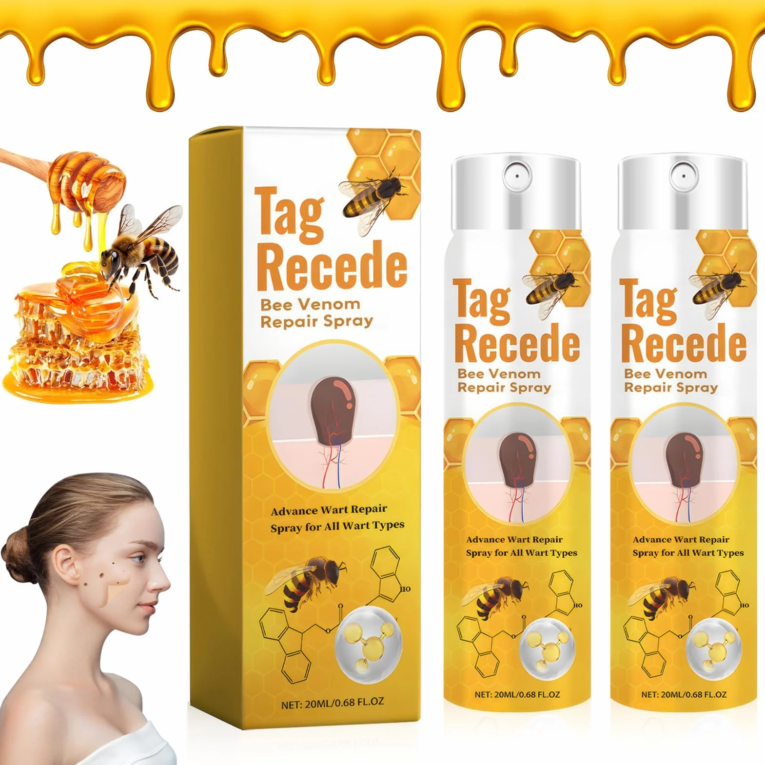 Bee Venom Spray 2 sztuki jadu pszczelego 20 lm do skóry