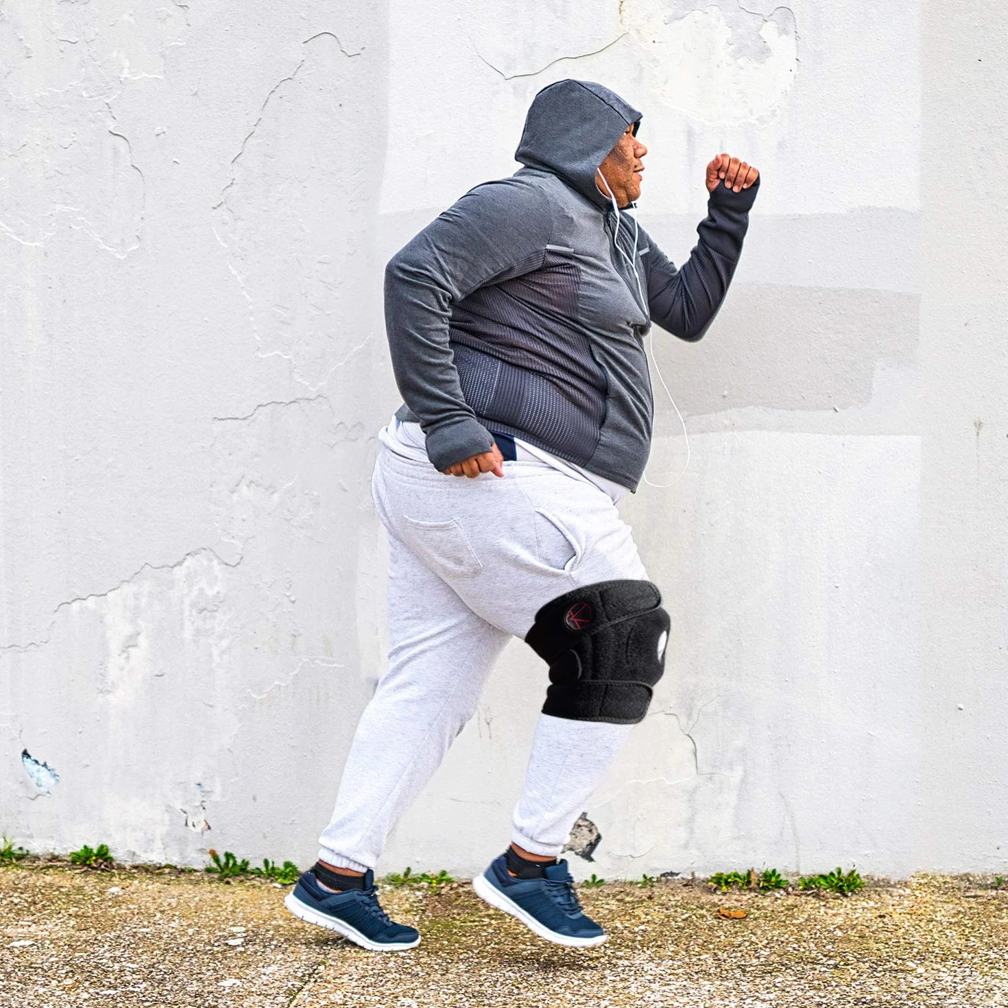 KARM Orteza kolana w dużych rozmiarach dla kobiet i mężczyzn 4XL 5XL 6XL - bardzo duże wsparcie kolana dla dużych nóg ud - regulowany orteza plus size dla osób otyłych, zapalenie stawów, rozdarcie