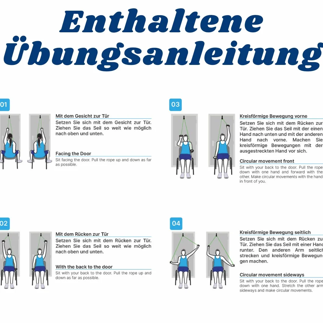 Pulley zestaw do treningu ramion linka linowa uchwyty mocowanie rehabilitacja