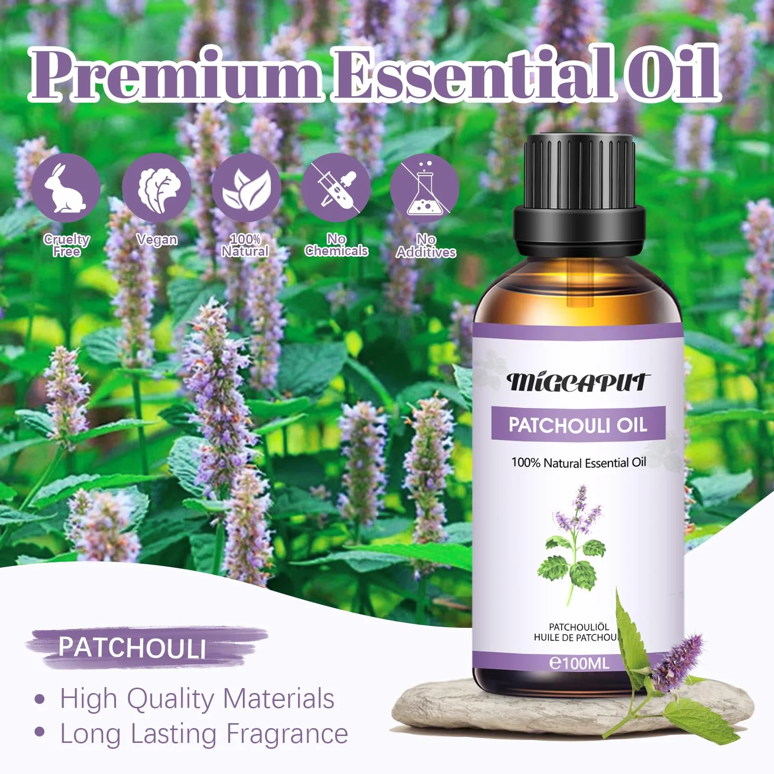 Olejek Paczuli 100ml Naturalny Aromaterapeutyczny do Dyfuzora SPA Masażu