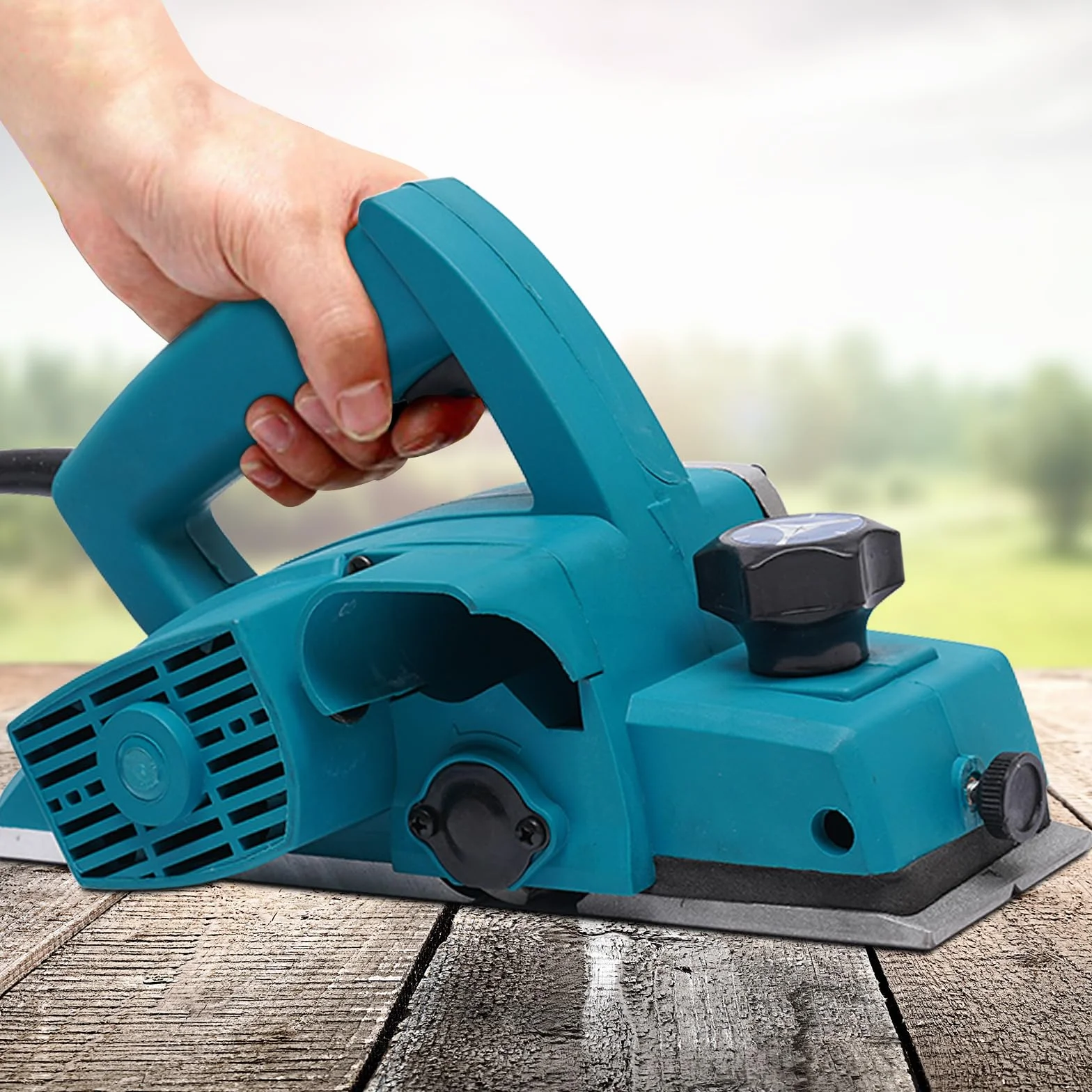 Strug elektryczny, 800 W, 16 000 obr./min, głębokość cięcia 1-2 mm, strug elektryczny do strugania płyt drewnianych, litego drewna i drewna sosnowego, narzędzie do obróbki drewna