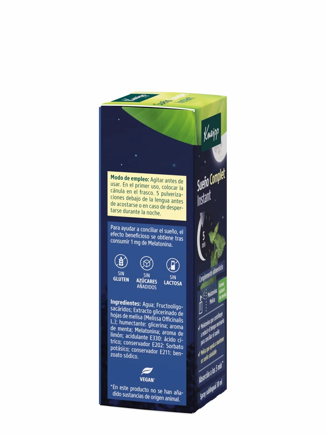 Kneipp Complet Instant Spray 1,85 mg melatoniny i melisy do regulacji snu 30 ml