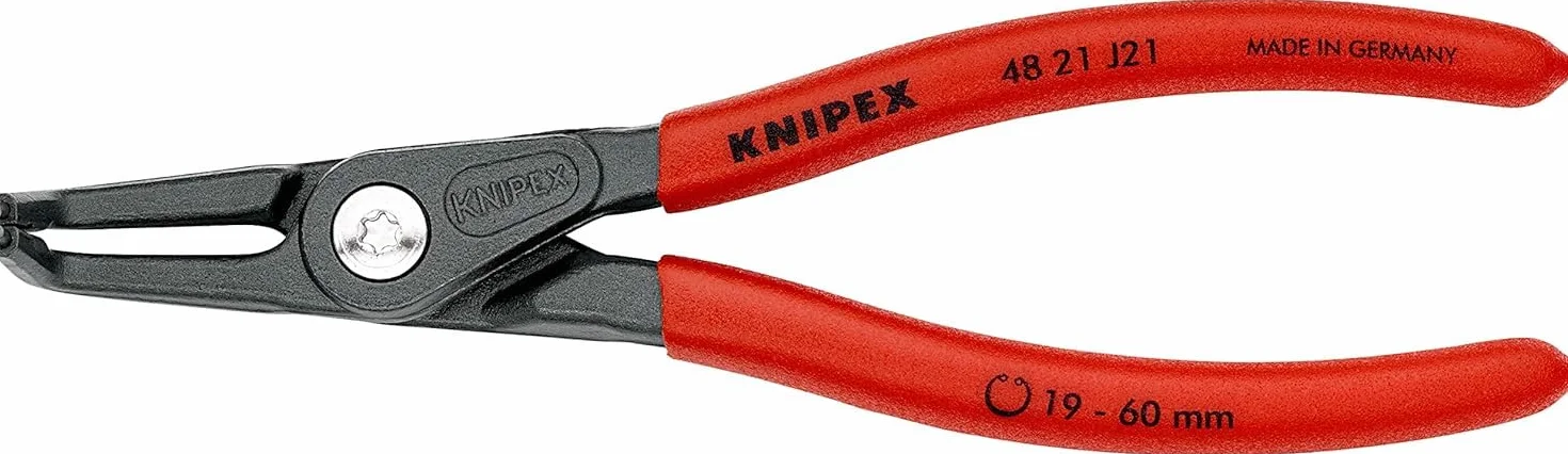 KNIPEX Precyzyjne szczypce do pierścieni osadczych do montażu pierścieni wewnętrznych w otworach fosforanowana, szara pokryte, 48 21 J21