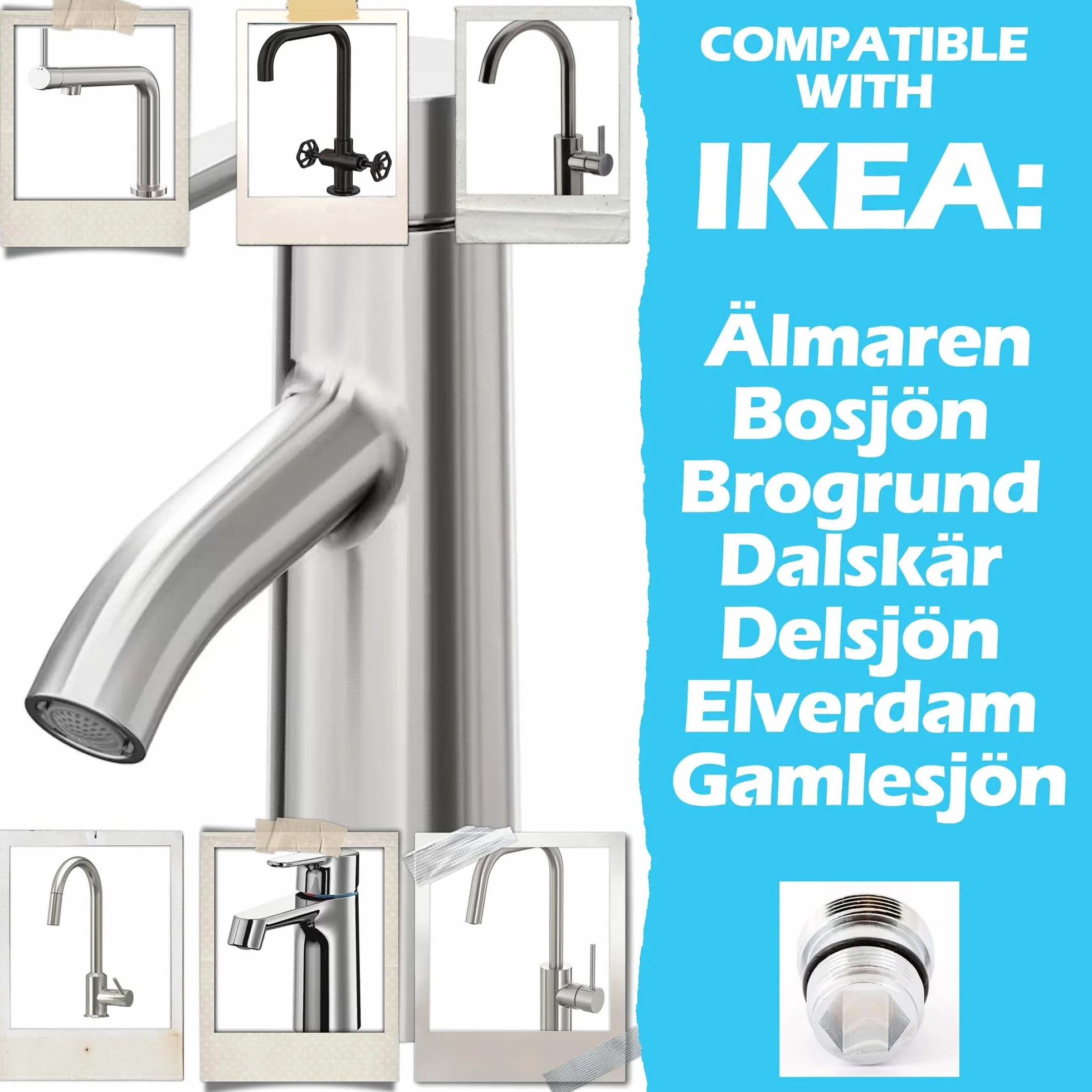 Adapter miksera M18.5 - M22 do baterii kuchennych i łazienkowych IKEA oraz GROHE, Neoperl TJ, filtr BRITA