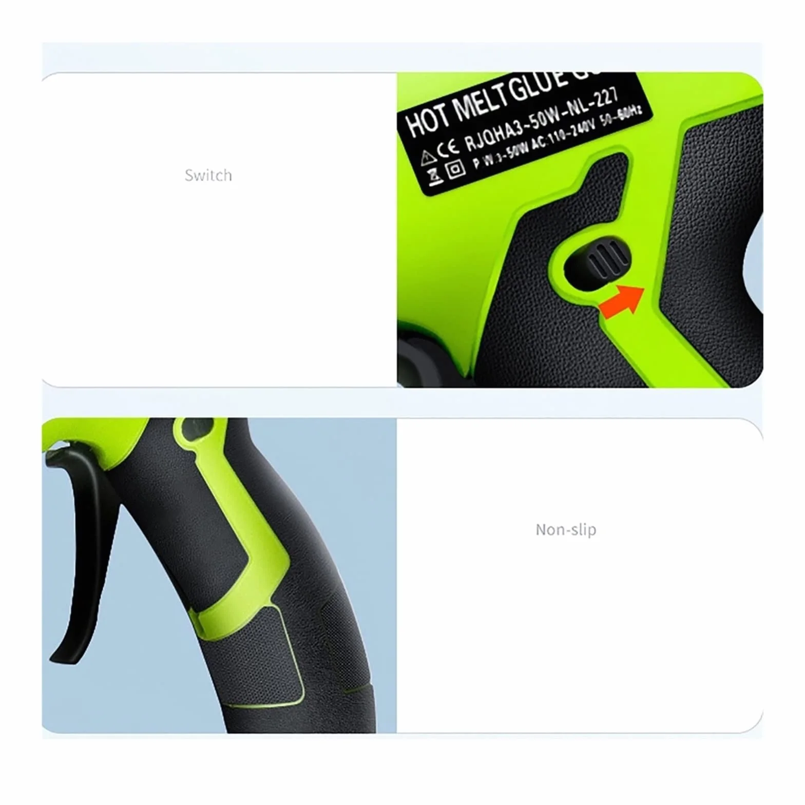 Pistolet Do Kleju Na GorąCo Elektryczny Pistolet Do Klejenia Na Gorąco Bezprzewodowy Do Baterii Dysza Przeciw Oparzeniom DIY Spawanie Hot Wiatrówka 7mm Kleje W Sztyfcie(With 60 Glue Sticks)