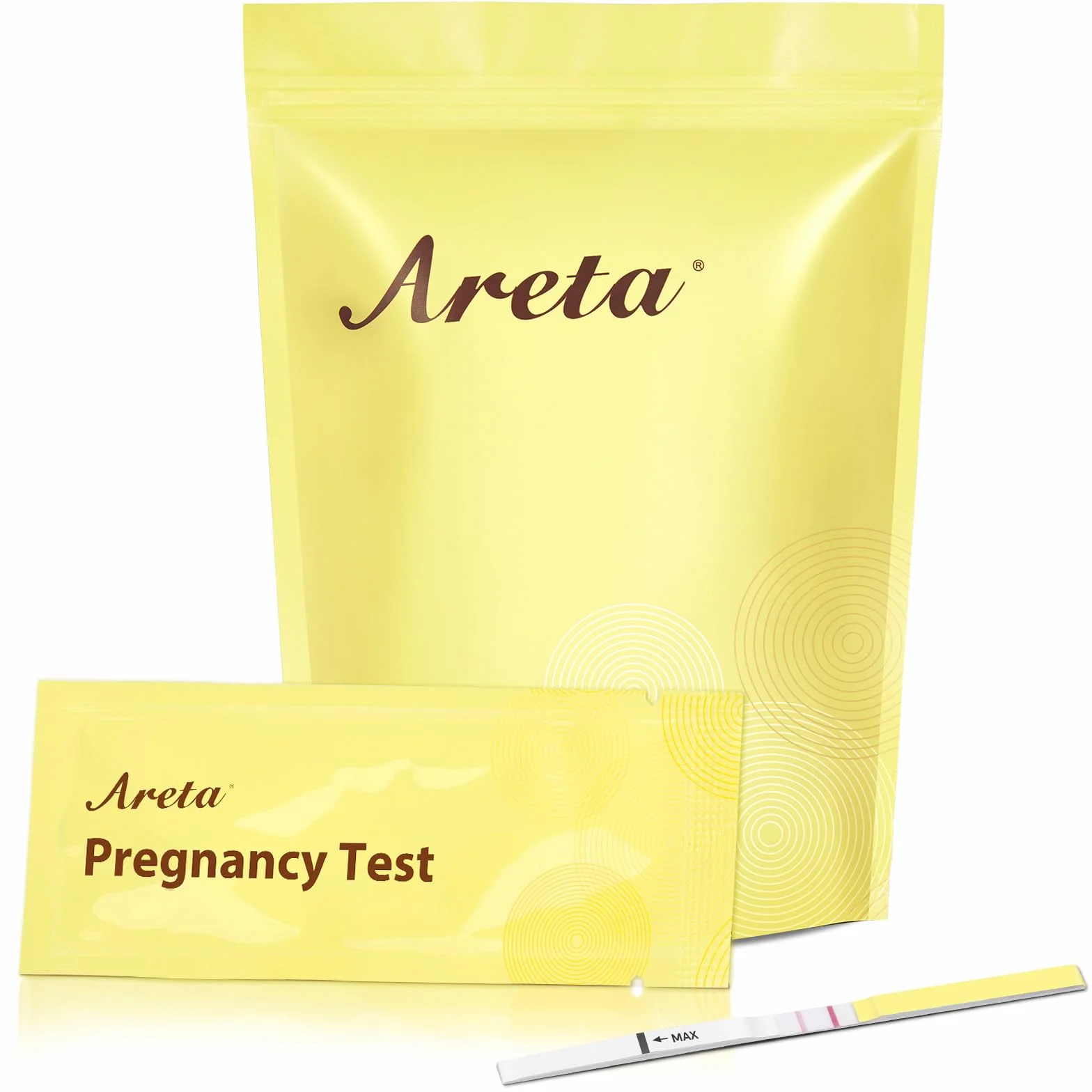 Areta 50 x test na wczesną ciążę: bardzo czuły test ciążowy 10 mIU/ml - Bardzo dokładny test ciążowy do wykrywania wczesnej ciąży, test 50 HCG
