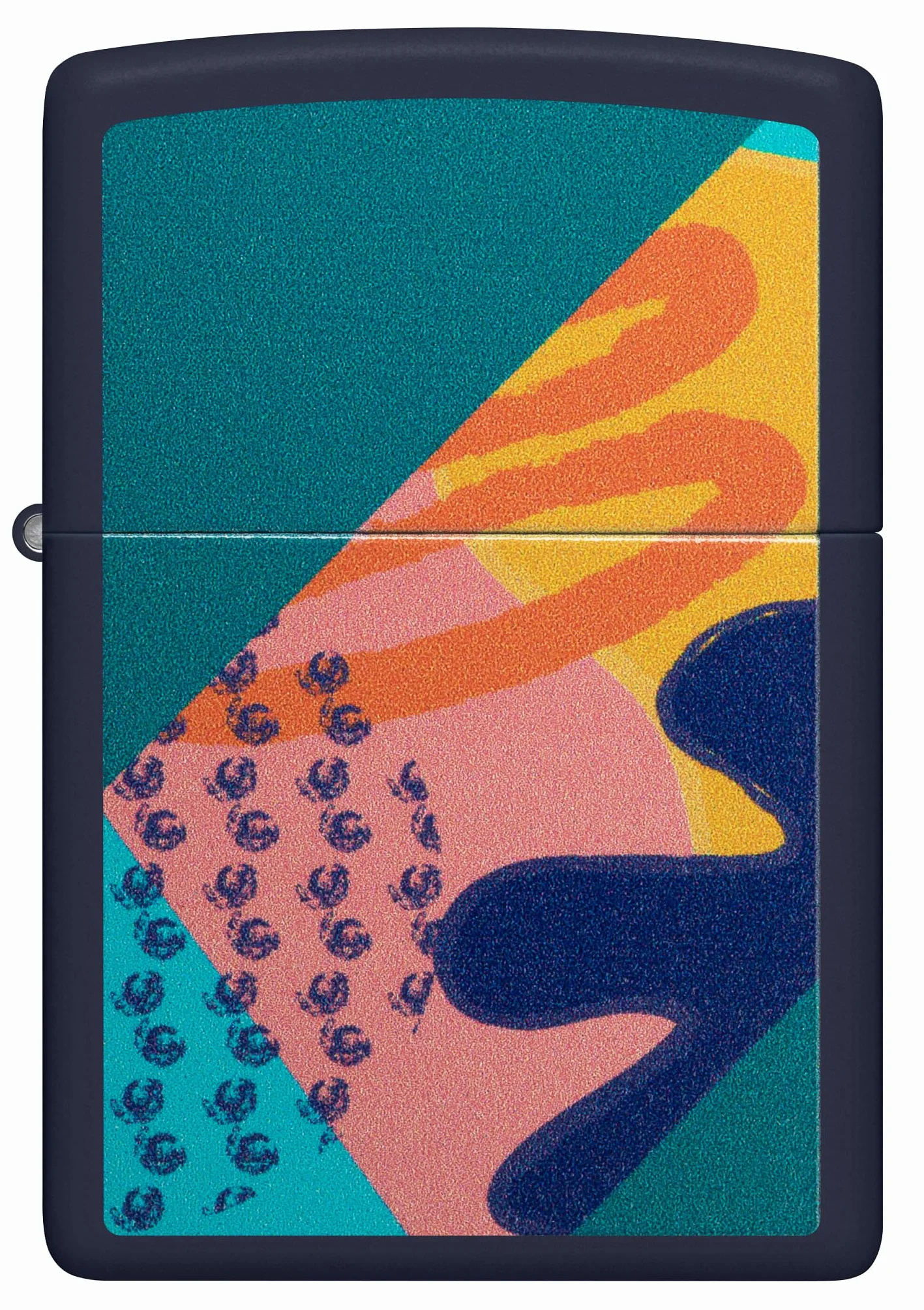 Zippo Pattern Zapalniczka Sztormowa, Kolorowy Nadruk, do Napełniania, Wielokrotnego Użytku, Wiatroodporna Konstrukcja, Pudełko na Prezent, Wykonano w USA, Kolor Granatowy Matowy (Navy Matte)