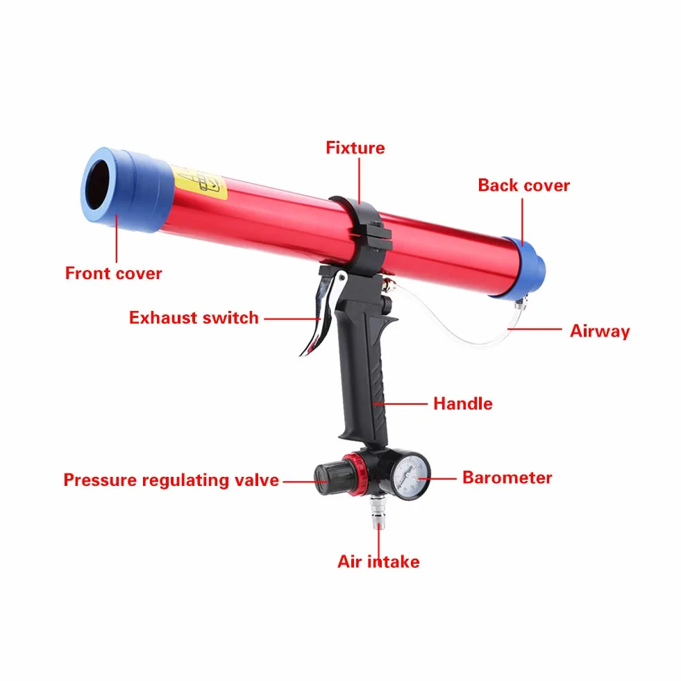 Pneumatisches Klebepistole Glaskleber-Dichtungsmittel-Pistolen-Kit Glaskleber-Dichtungsmittel Caulk Gun Patrone Air Gun 300~600ML