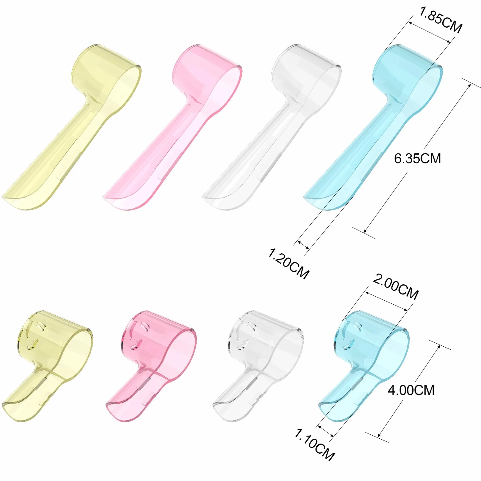 Elektryczna osłona główki szczoteczki do zębów Oral-B & iO, wielokolorowa, 8 szt. w opakowaniu, etui podróżne na szczoteczki do