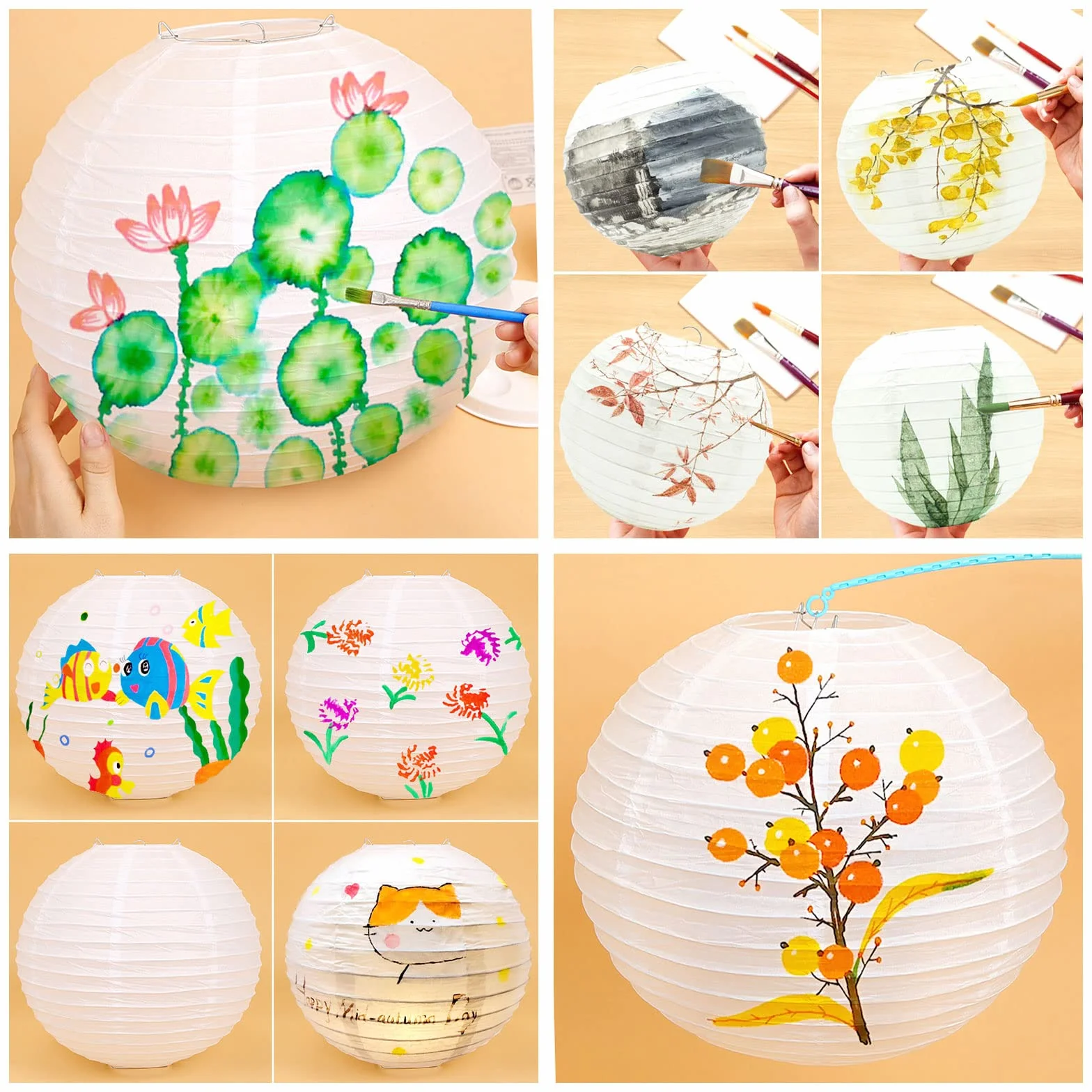 10 sztuk papierowych lampionów, białe lampiony z 10 sztukami białych diod LED, ciepłe białe światło, latarnia, abażur na wesele, imprezę, urodziny, dekoracja
