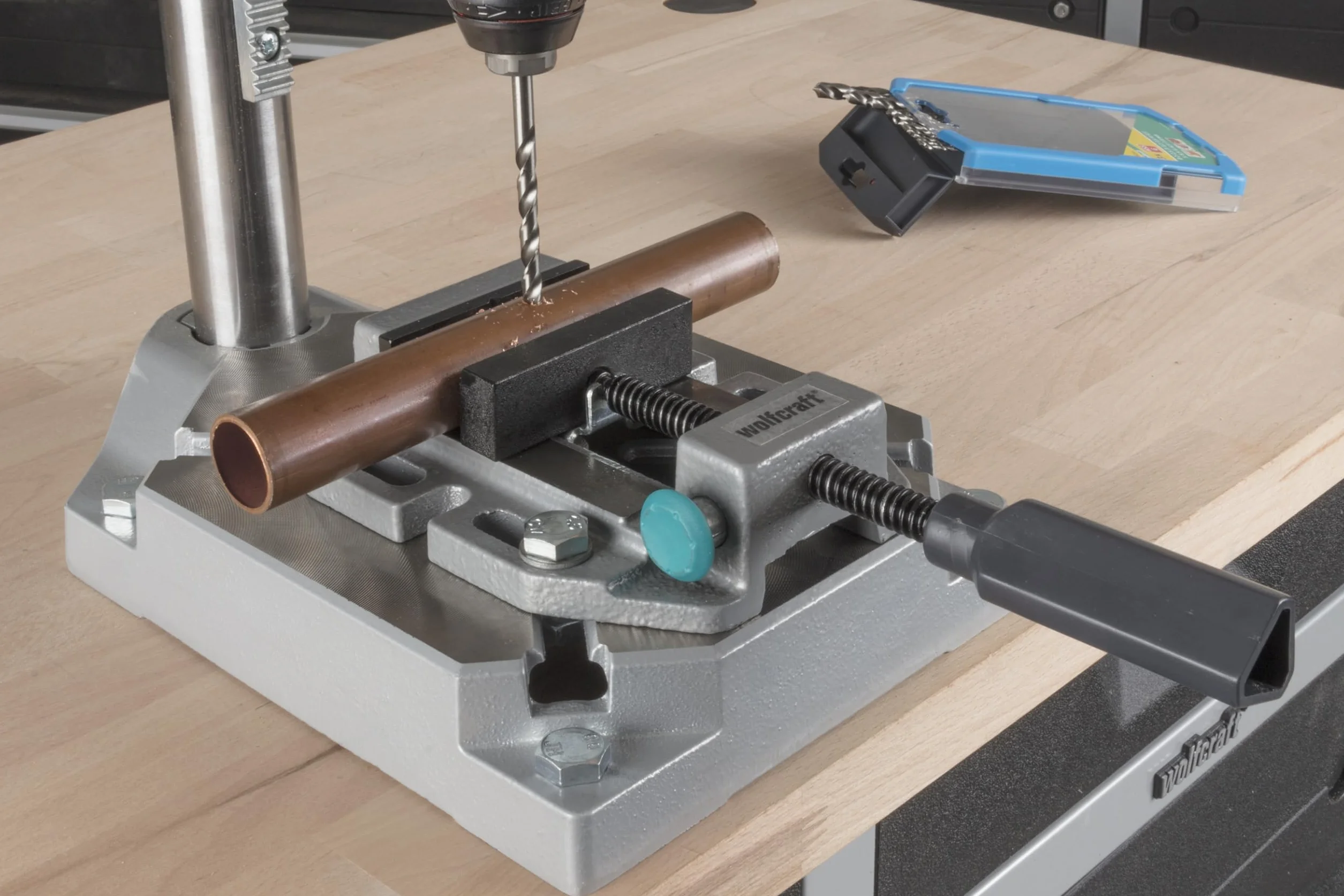 wolfcraft Imadło maszynowe I 3423000 I Z systemem szybkiego zacisku - Szerokość szczęki: 80 mm - Zakres zacisku: 80 mm