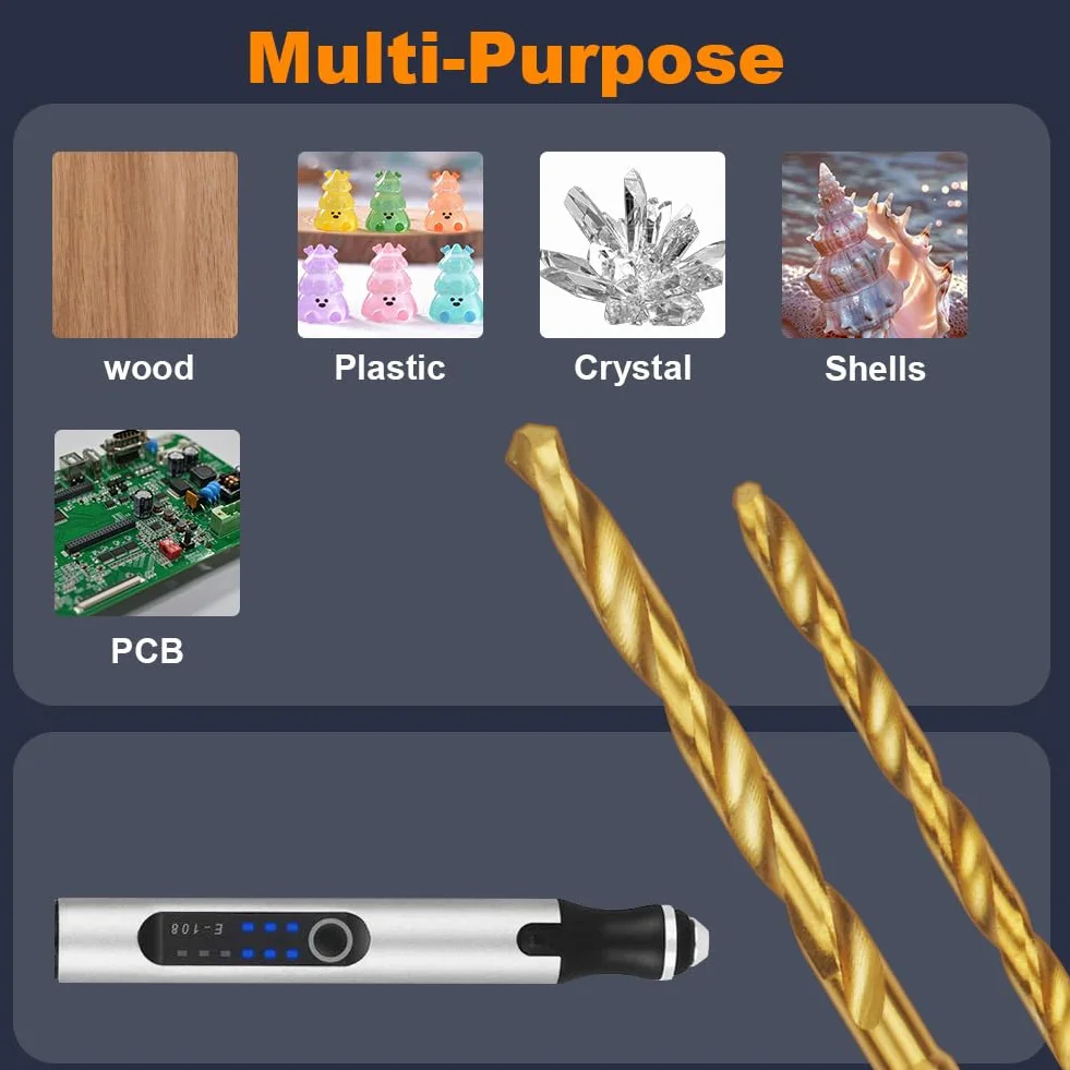 Ainiv 10 sztuk mini mikro wiertła do grawerowania 0,6 mm do 2,2 mm chwyt 2,35 mm trzpień powlekane tytanem małe wiertło do drewna żywica plastikowy brelok wisiorek biżuteria