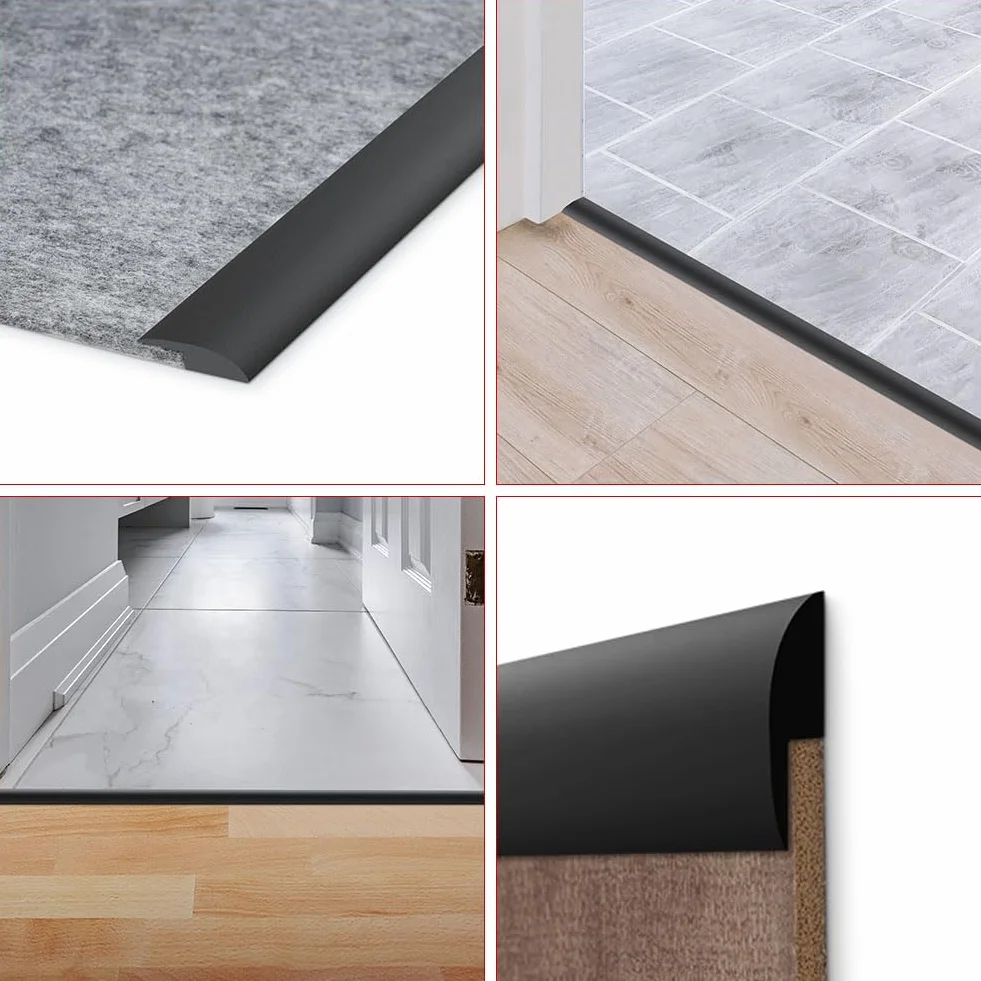 Flintronic Listwa przejściowa do podłóg laminowanych 1,2 m, Listwa dzieląca podłogę PVC, Listwa przejściowa, Samoprzylepna listwa progowa, Listwy progowe do drzwi do łączenia podłogi, Dywanu, 5 mm