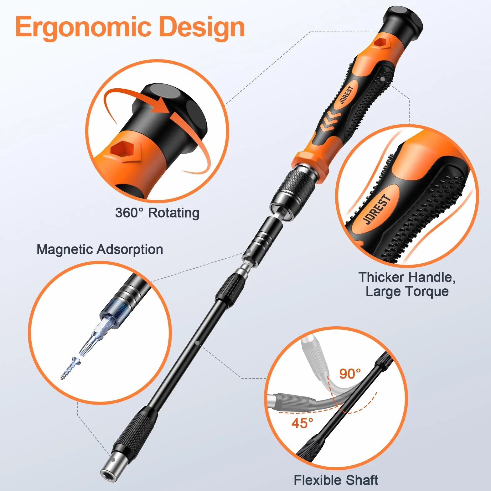 JOREST Zestaw wkrętaków precyzyjnych 117 w 1, profesjonalny zestaw do naprawy mini magnetycznych bitów torx, do PC, iPhone, laptopów, okularów, zegarów, przełączników, PS4, PS5, Xbox, elektroniki