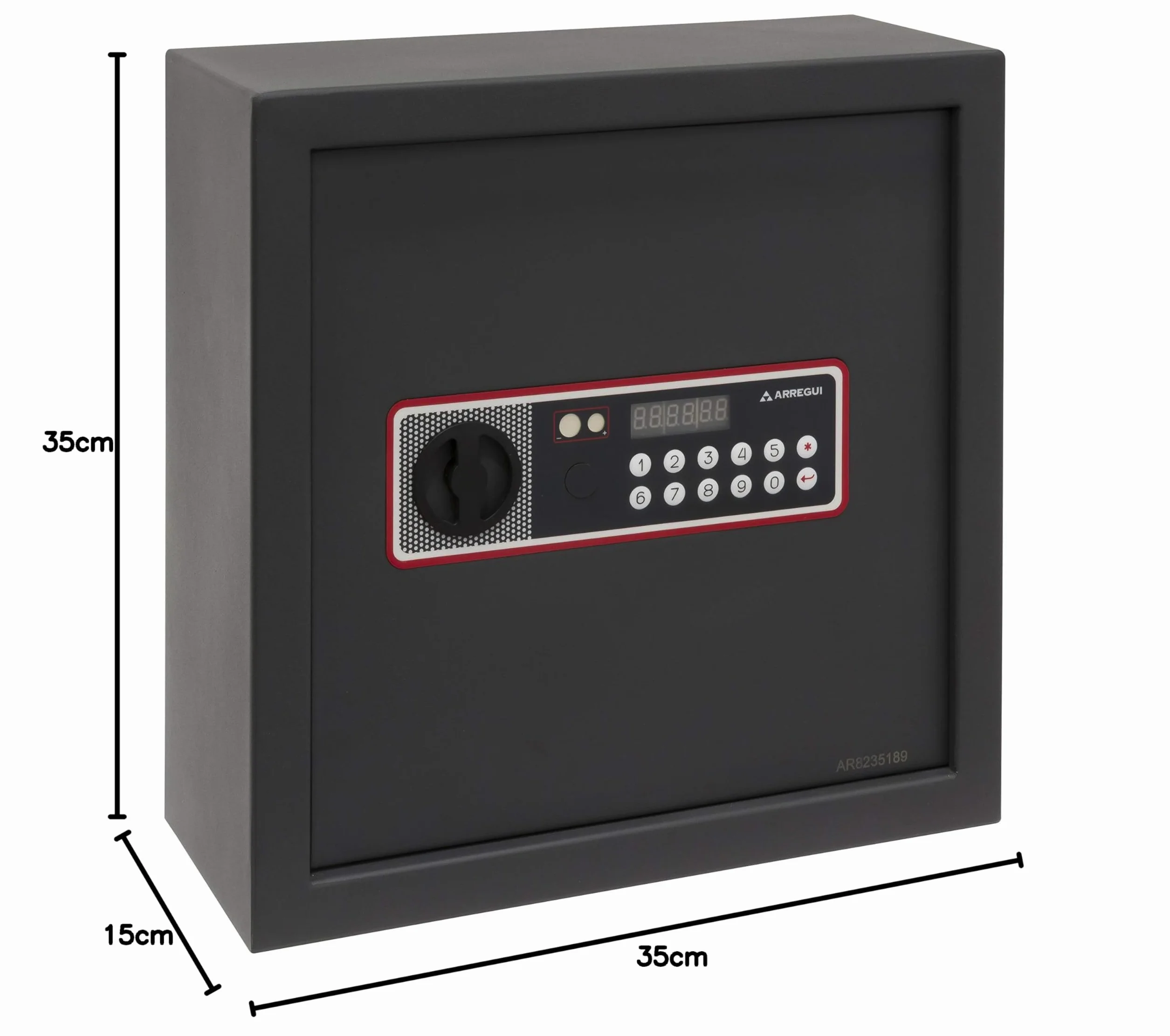 ARREGUI Cover 172160 sejf elektroniczny zamek szyfrowy do kamuflażu na podwójnym dnie szafy, sejf elektroniczny, sejf meblowy, 35 x 35 x 15 cm, 11 l