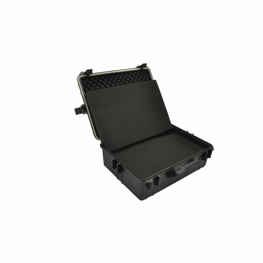 Walizka transportowa czarna z pianką, pojemność 35 l, wykonana z polipropylenu, 57 x 43 x 22 cm, zamykana z uchwytem do walizki na narzędzia, przechowywanie w warsztacie, garażu i na placu
