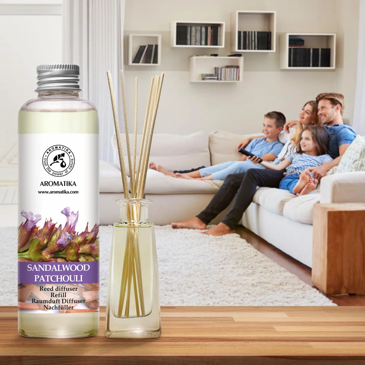 Butelka uzupełniająca do dyfuzora drzewo sandałowe paczula 200 ml odświeżacz powietrza