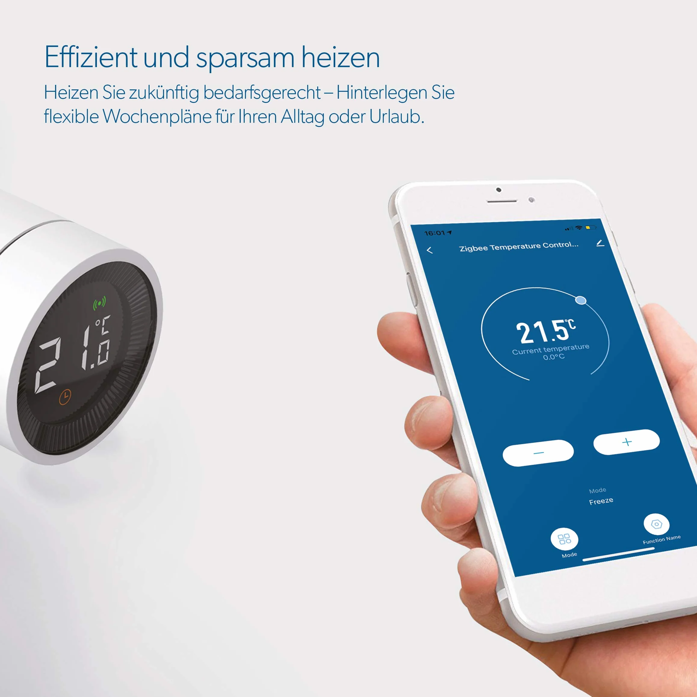 UNITEC Inteligentne przedłużenie termostatu chłodnicy z wyświetlaczem LCD, kompatybilne z Amazon Alexa i Hey Google,30946
