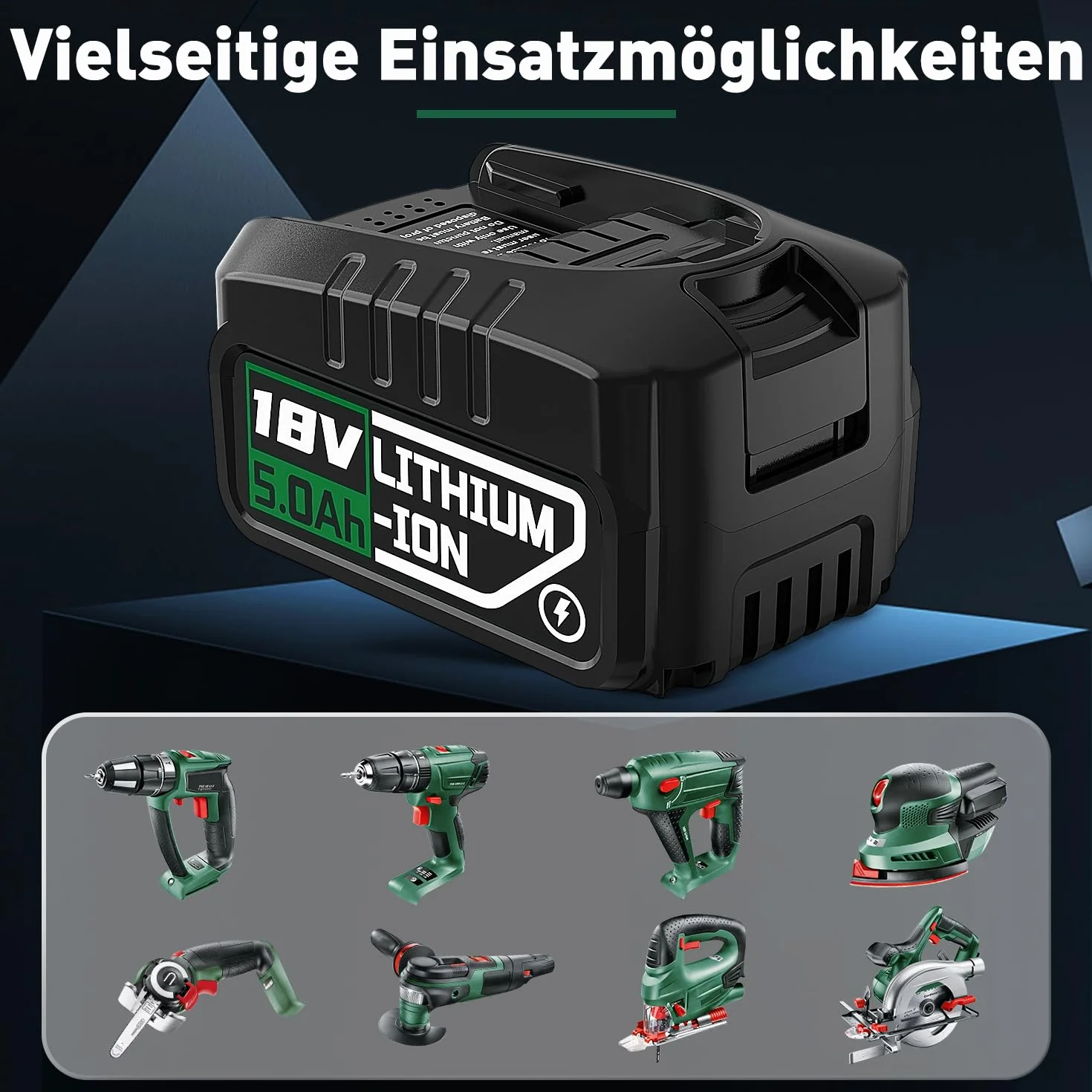 Akumulator 18 V kompatybilny z domem i ogrodem Bosch, akumulator 5,0 Ah do Gloria, kompatybilny z Bosch 18 V PBA PSB PSR