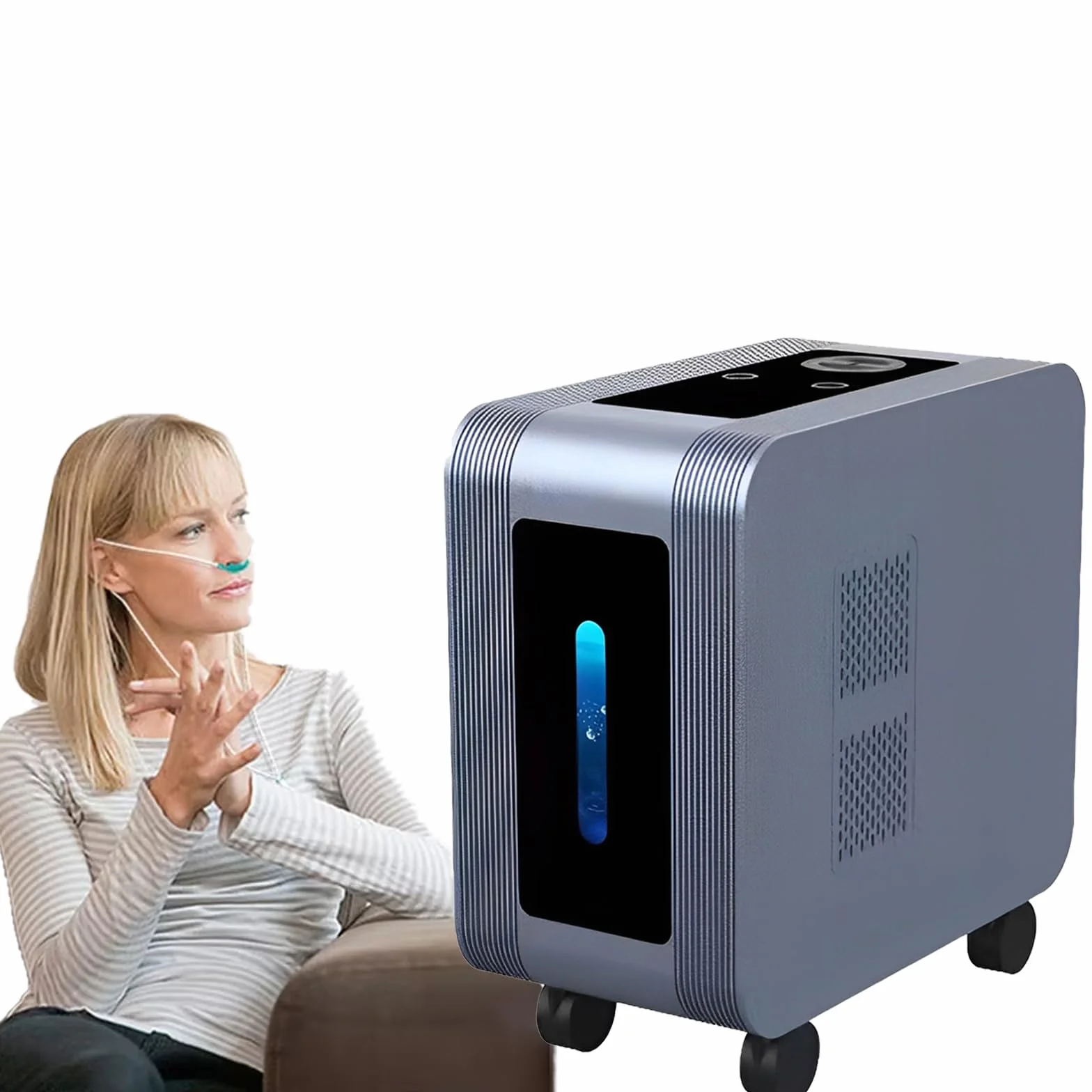 Inhalator wodoru cząsteczkowego H2 99,99% czystość podwójne wyjście jonizator PEM z kołami