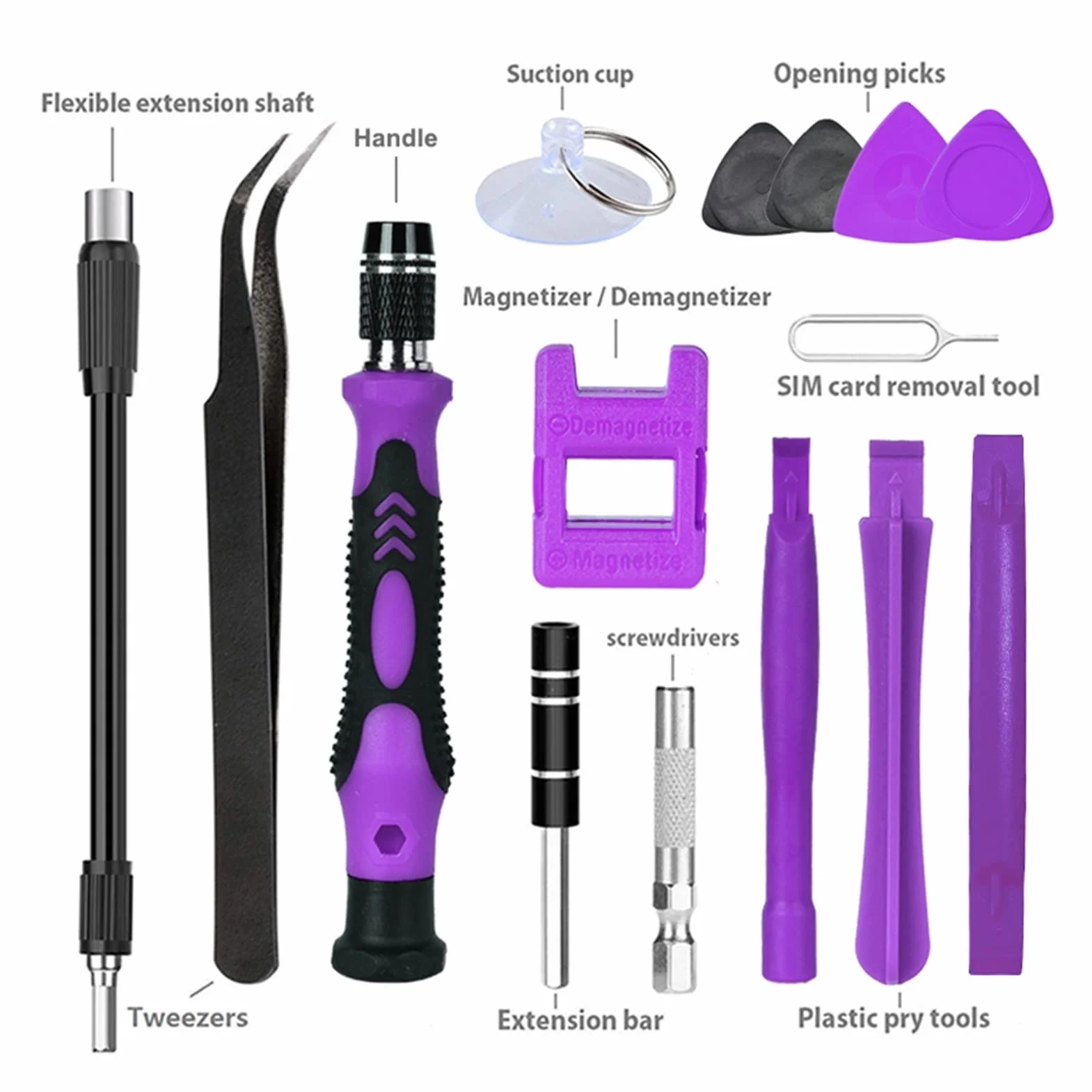 Generic Zestaw wkrętaków 115 w 1 Bity wkrętaków magnetycznych Narzędzia do naprawy komputera przenośnego Precyzyjny śrubokręt sześciokątny(115Purple)
