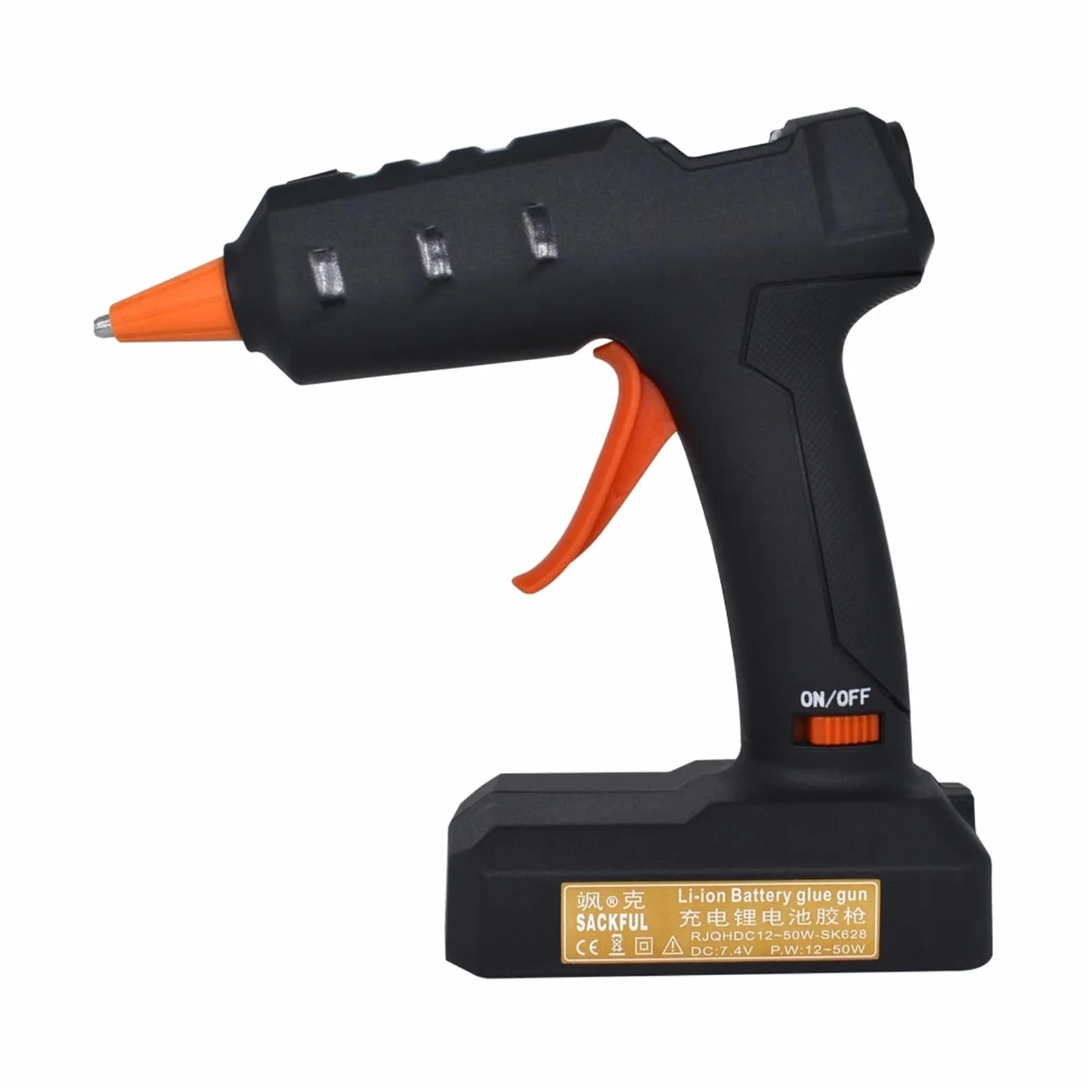 50W bezprzewodowy pistolet do klejenia na gorąco z baterią litową, domowa produkcja DIY, naprawa, klejenie, bezprzewodowy pistolet do klejenia na gorąco z 7 mm sztyftem klejowym Bezwysiłkowe tworzenie
